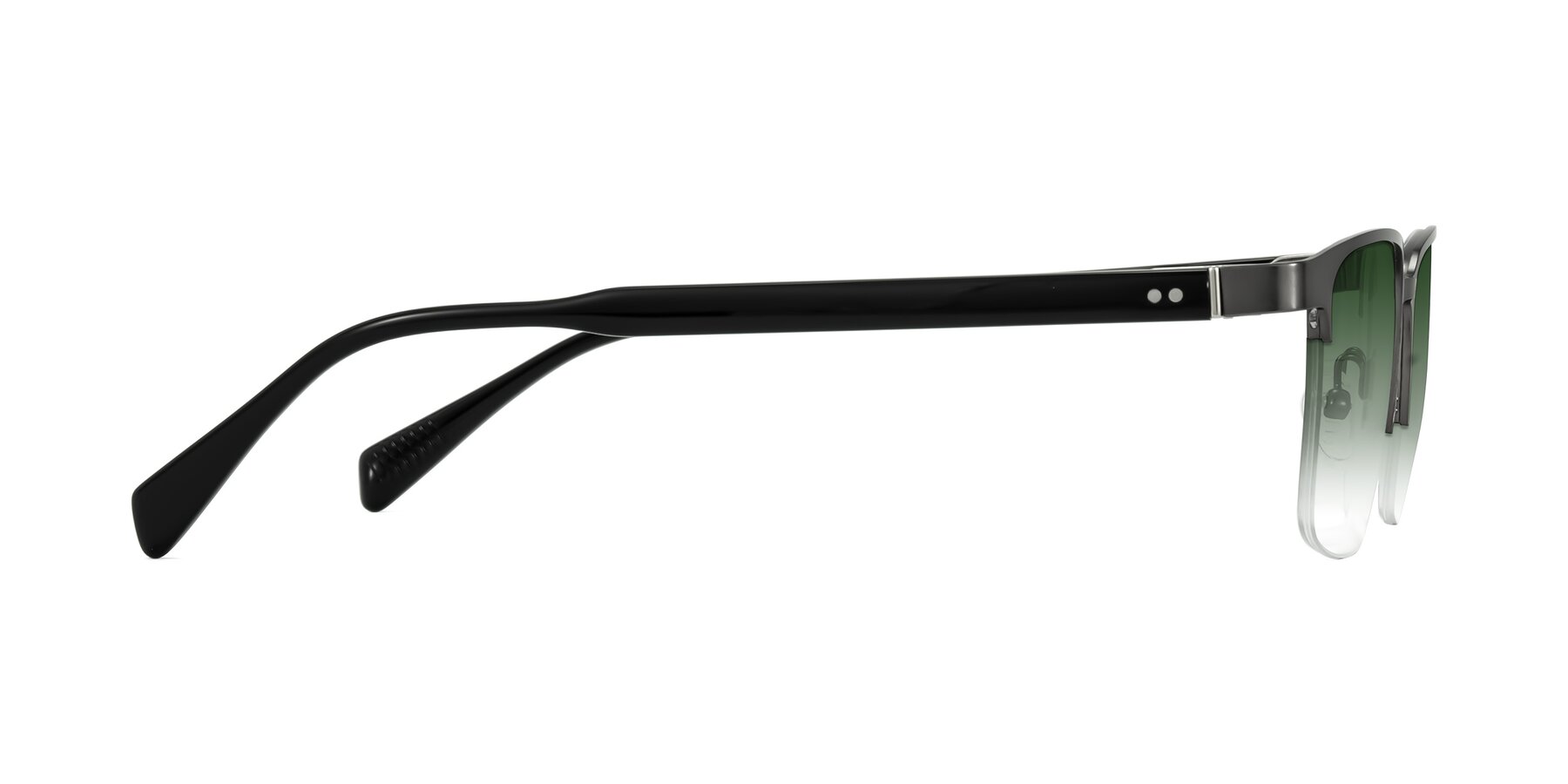 Side of Tunt in Matte Gunmetal with Green Gradient Lenses
