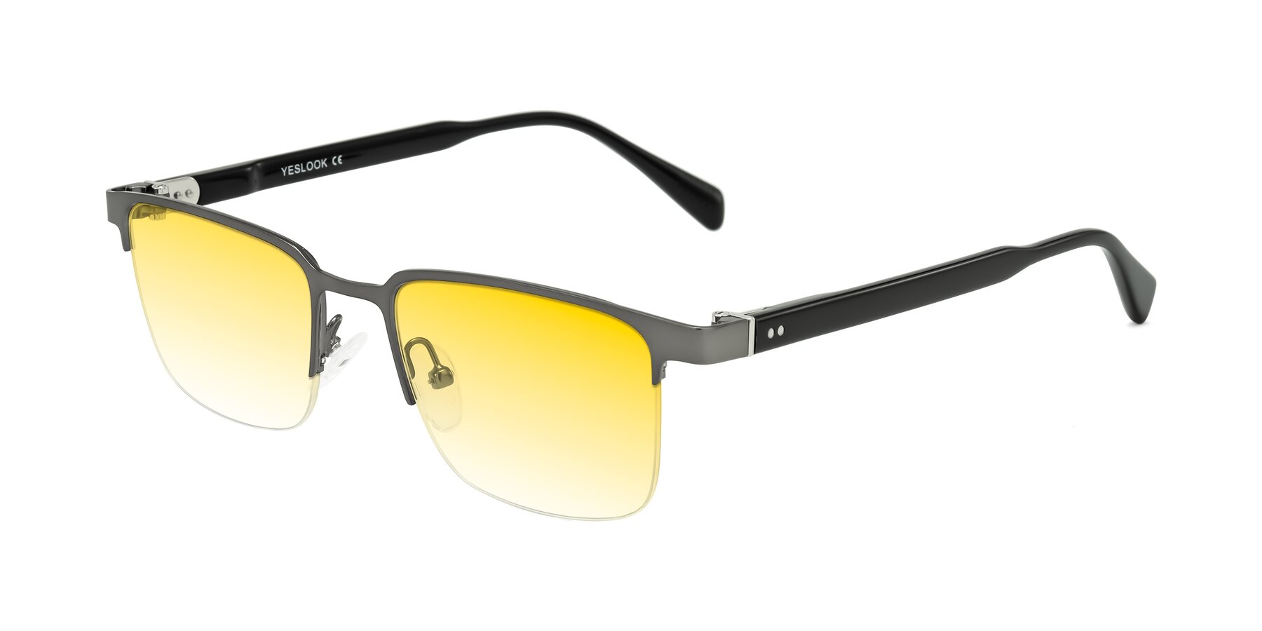 Angle of Tunt in Matte Gunmetal with Yellow Gradient Lenses