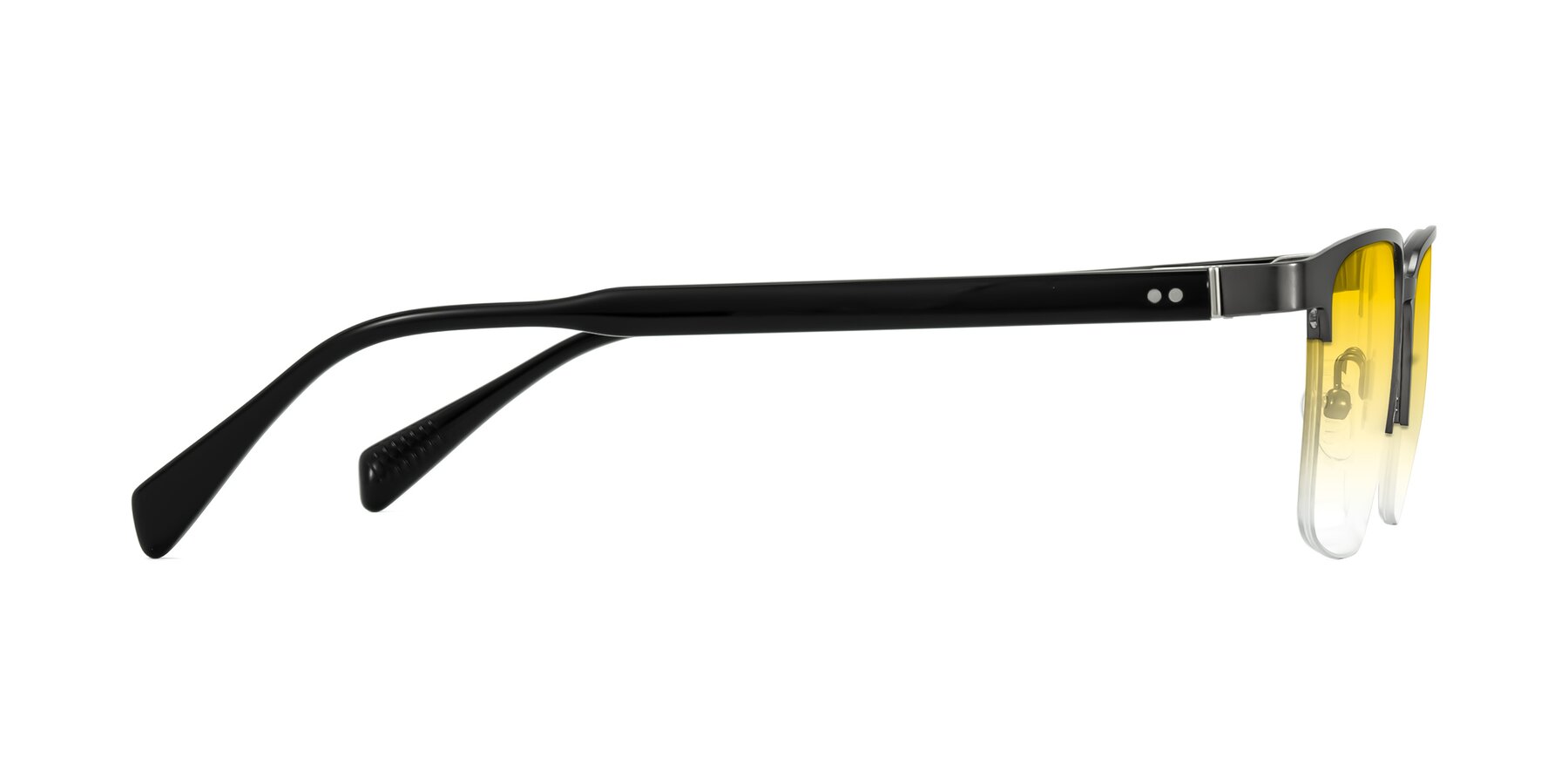 Side of Tunt in Matte Gunmetal with Yellow Gradient Lenses