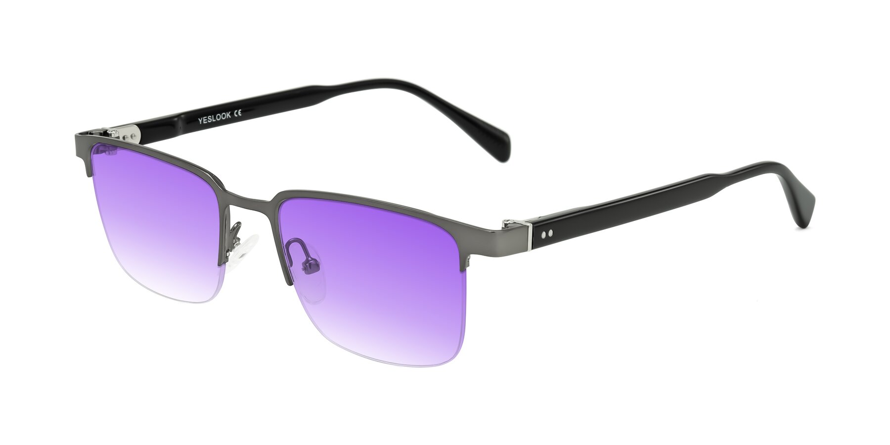 Angle of Tunt in Matte Gunmetal with Purple Gradient Lenses