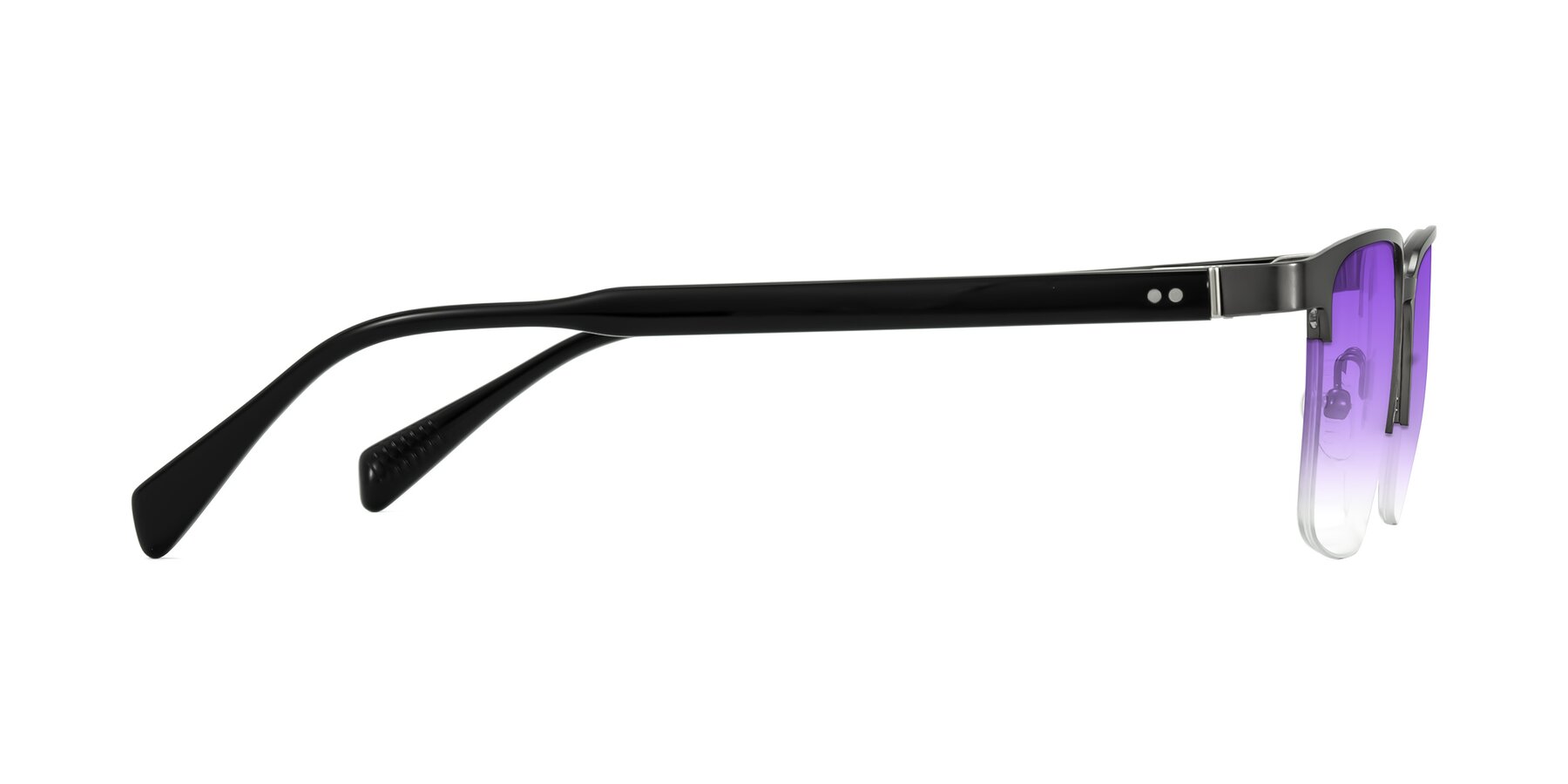 Side of Tunt in Matte Gunmetal with Purple Gradient Lenses