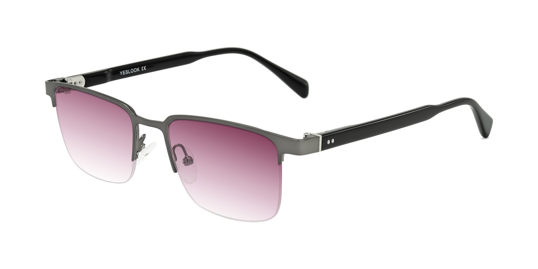 Angle of Tunt in Matte Gunmetal with Wine Gradient Lenses