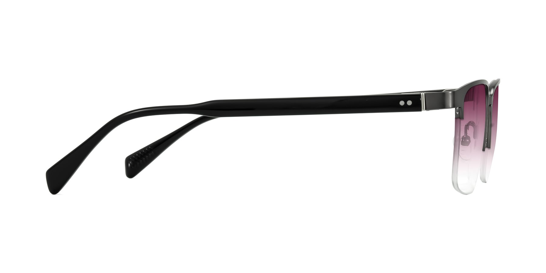 Side of Tunt in Matte Gunmetal with Wine Gradient Lenses