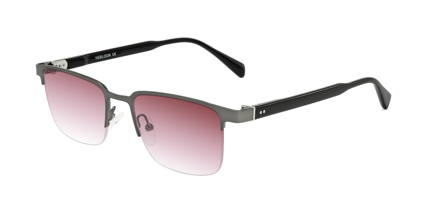 Angle of Tunt in Matte Gunmetal with Garnet Gradient Lenses