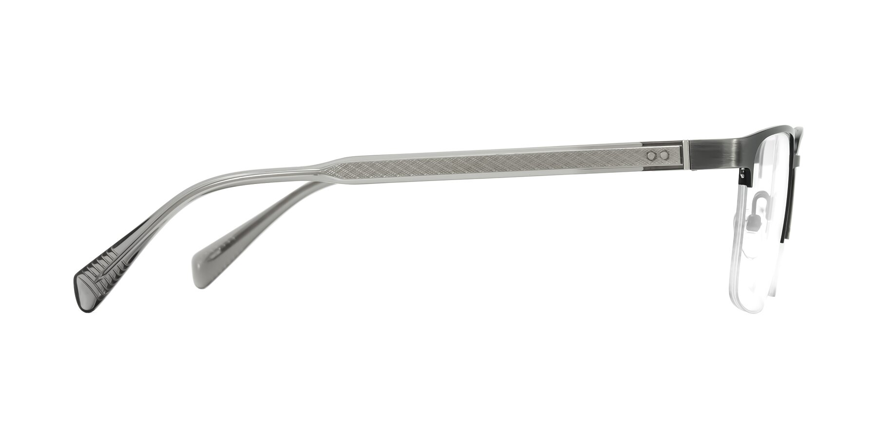 Side of Tunt in Brushed Silver with Clear Eyeglass Lenses