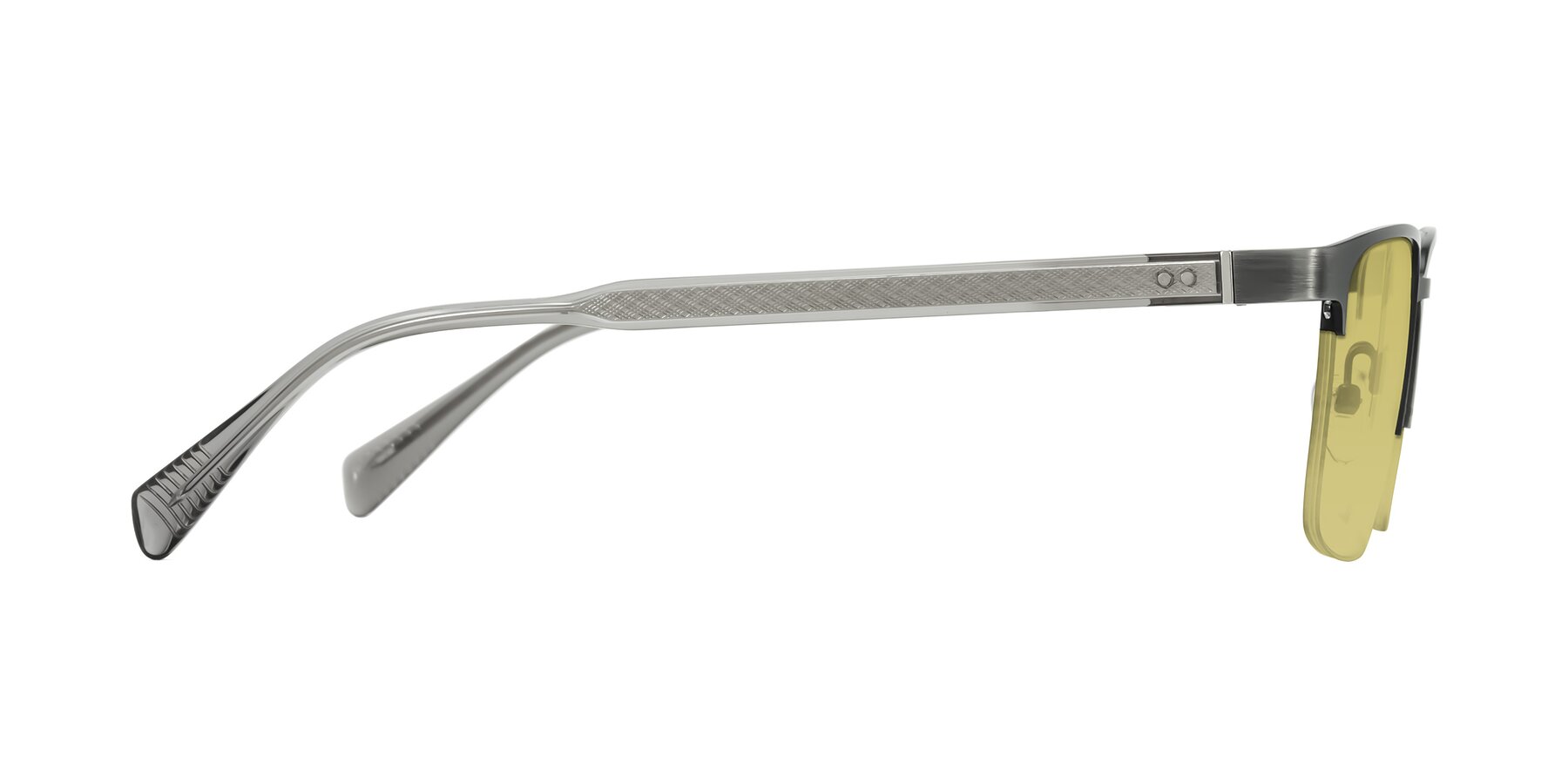 Side of Tunt in Brushed Silver with Medium Champagne Tinted Lenses