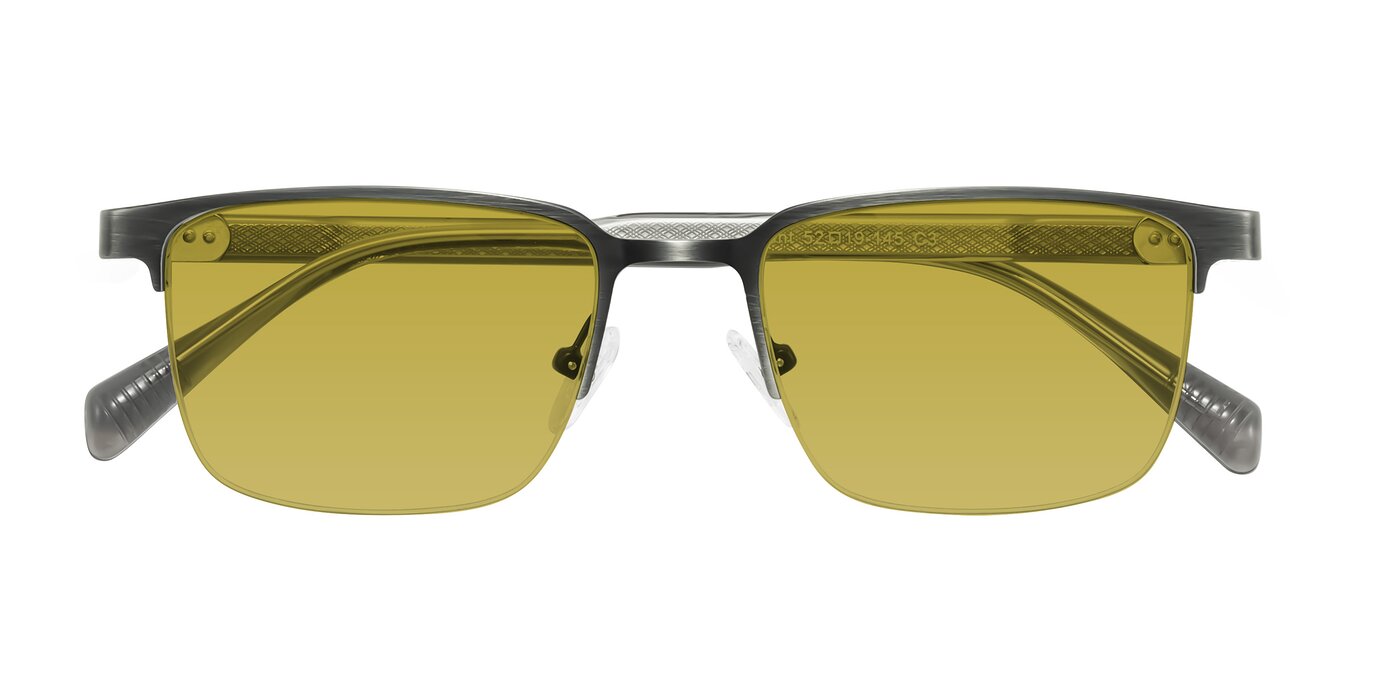 Tunt - Brushed Silver Tinted Sunglasses