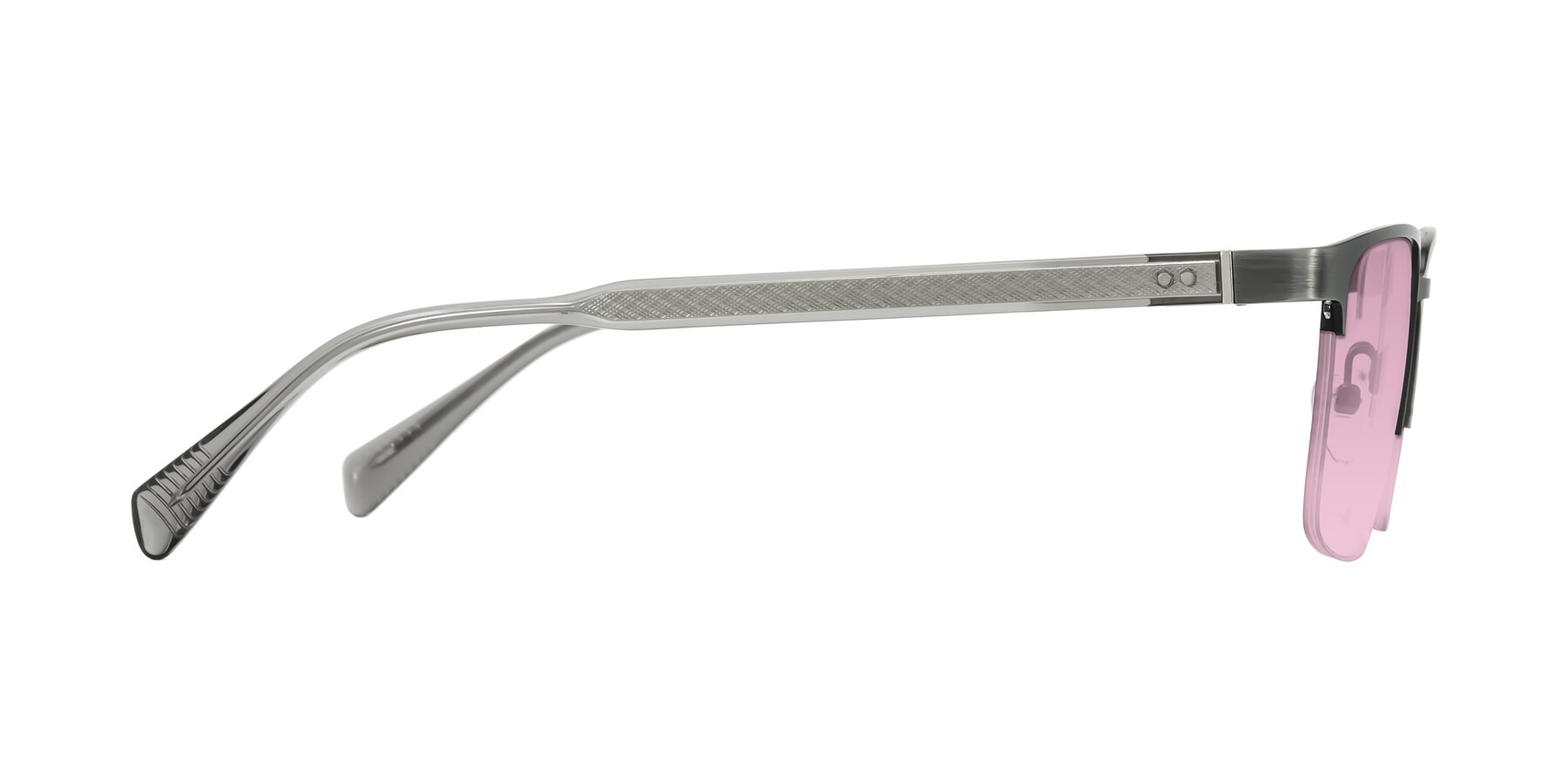 Side of Tunt in Brushed Silver with Light Wine Tinted Lenses