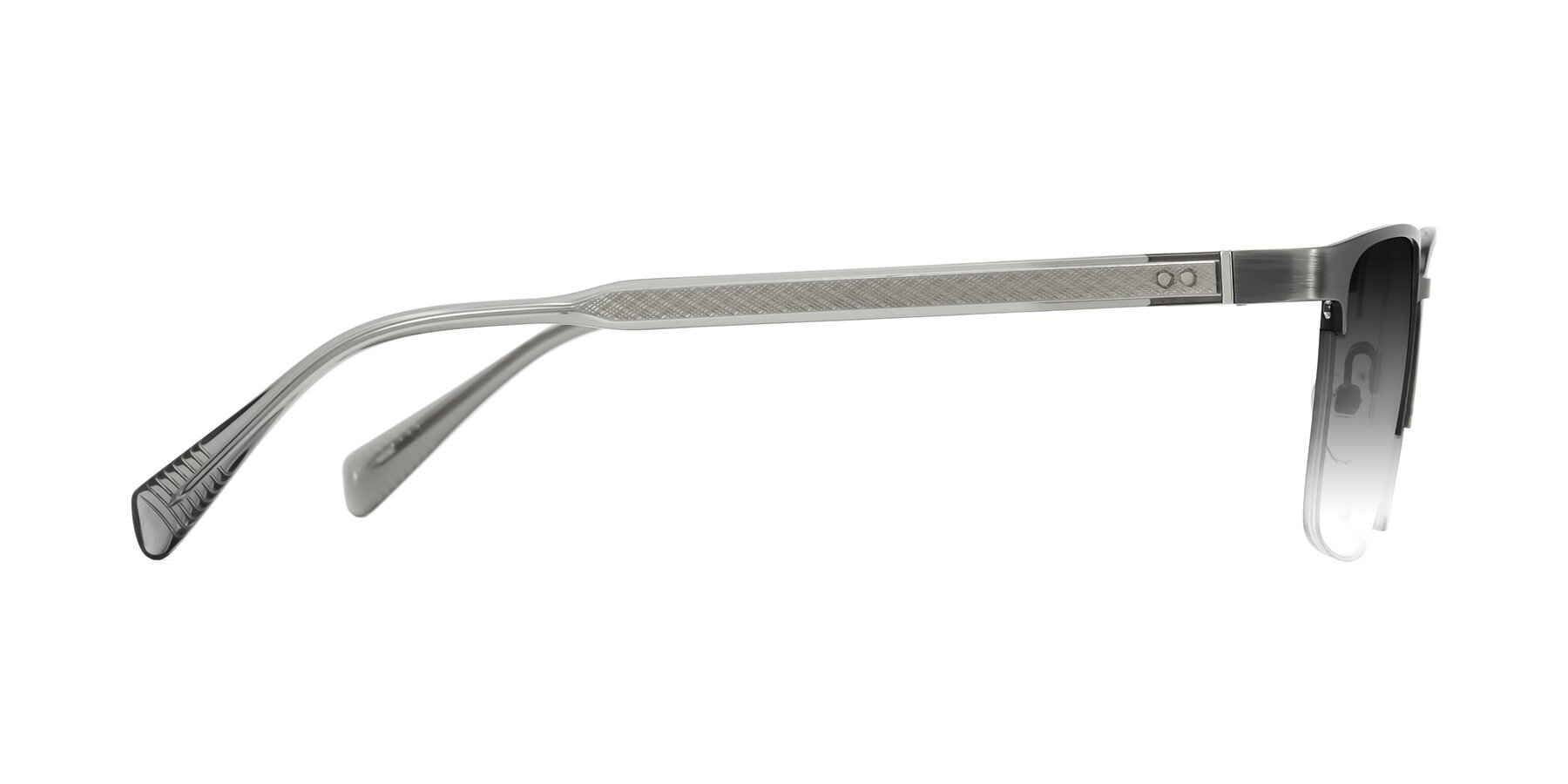 Side of Tunt in Brushed Silver with Gray Gradient Lenses