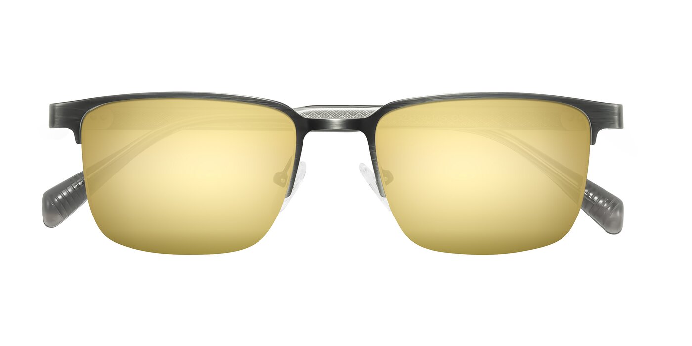 Tunt - Brushed Silver Flash Mirrored Sunglasses
