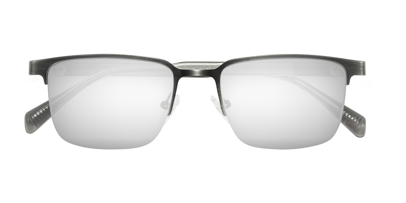 Tunt - Brushed Silver Flash Mirrored Sunglasses