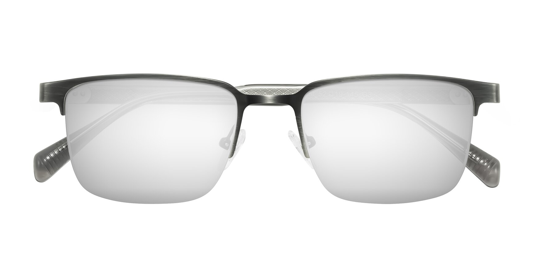 Folded Front of Tunt in Brushed Silver with Silver Mirrored Lenses