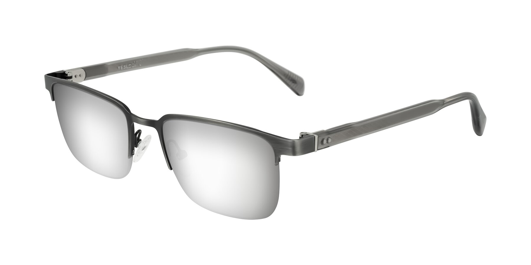 Angle of Tunt in Brushed Silver with Silver Mirrored Lenses