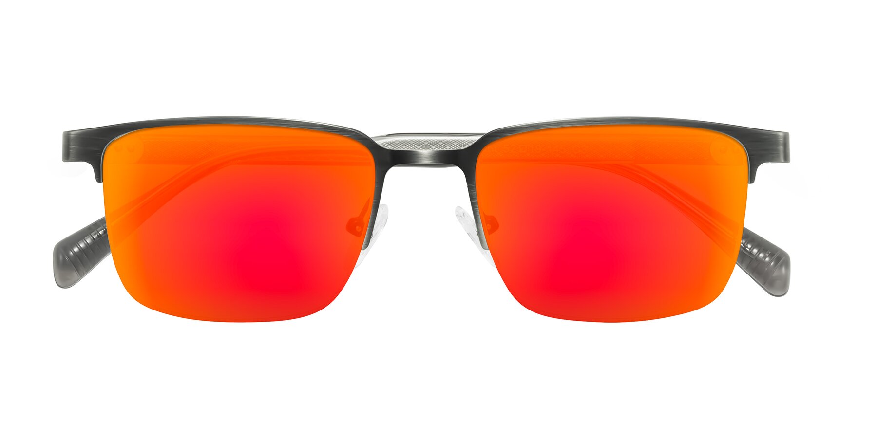 Folded Front of Tunt in Brushed Silver with Red Gold Mirrored Lenses