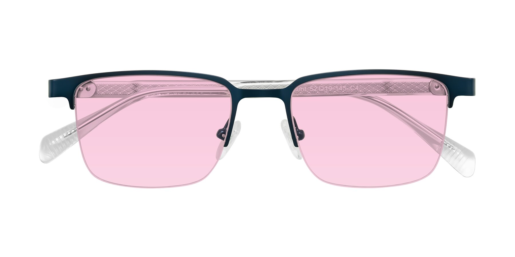 Folded Front of Tunt in Matte Blue with Light Pink Tinted Lenses
