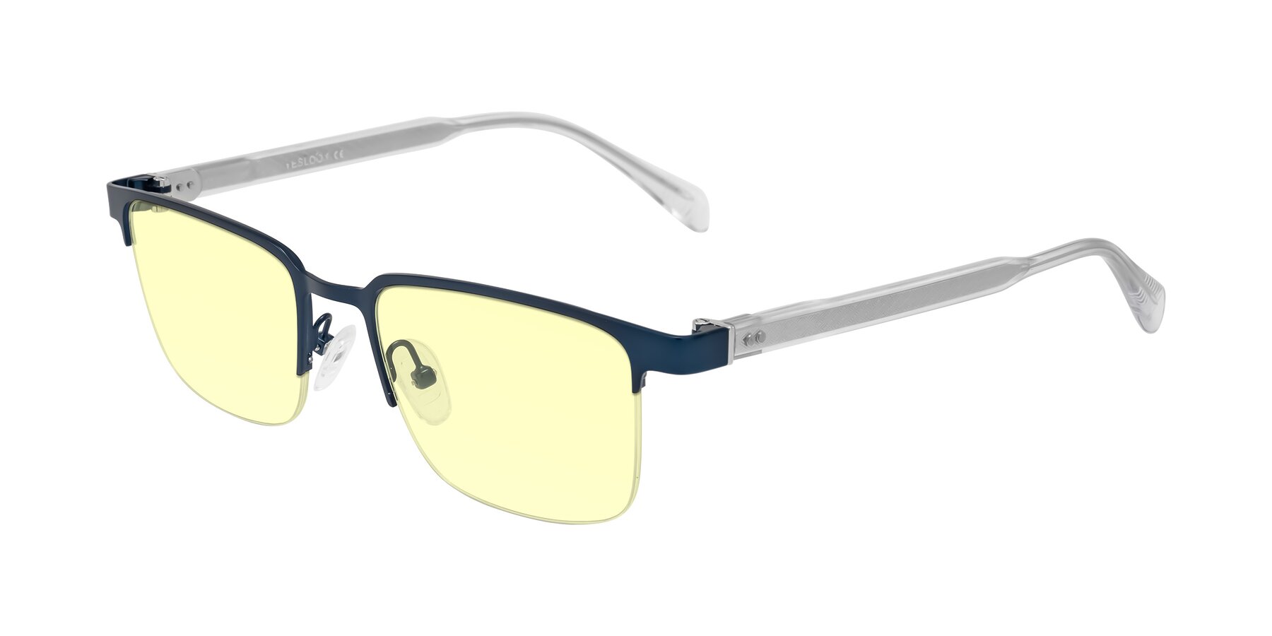 Angle of Tunt in Matte Blue with Light Yellow Tinted Lenses