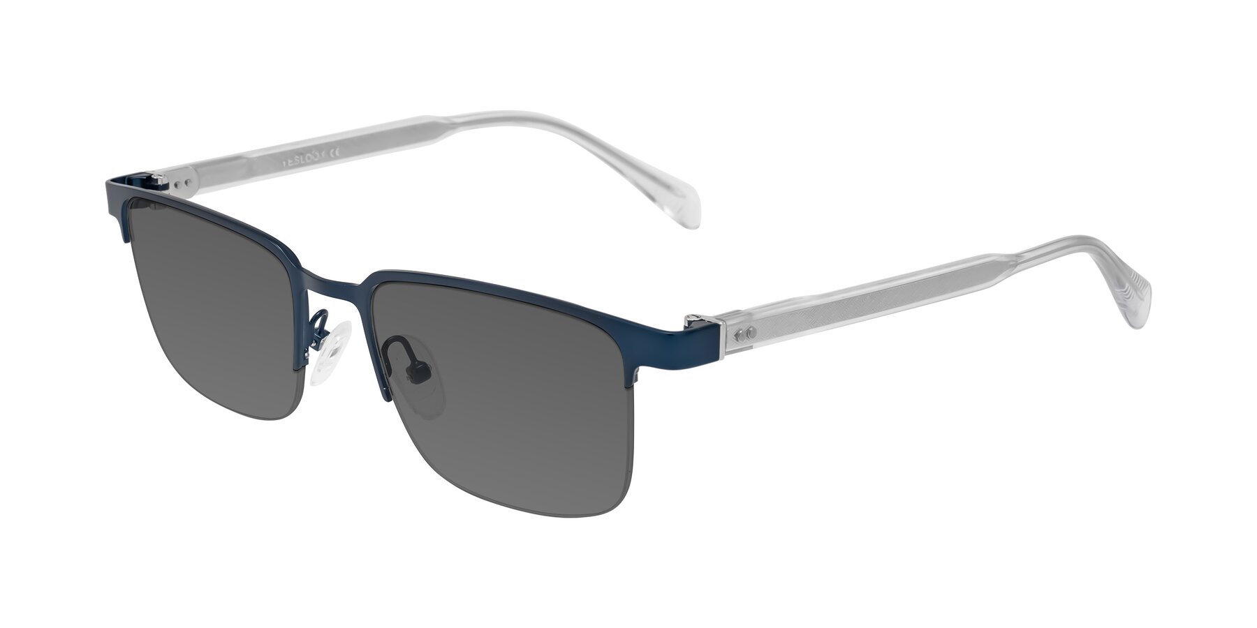 Angle of Tunt in Matte Blue with Medium Gray Tinted Lenses