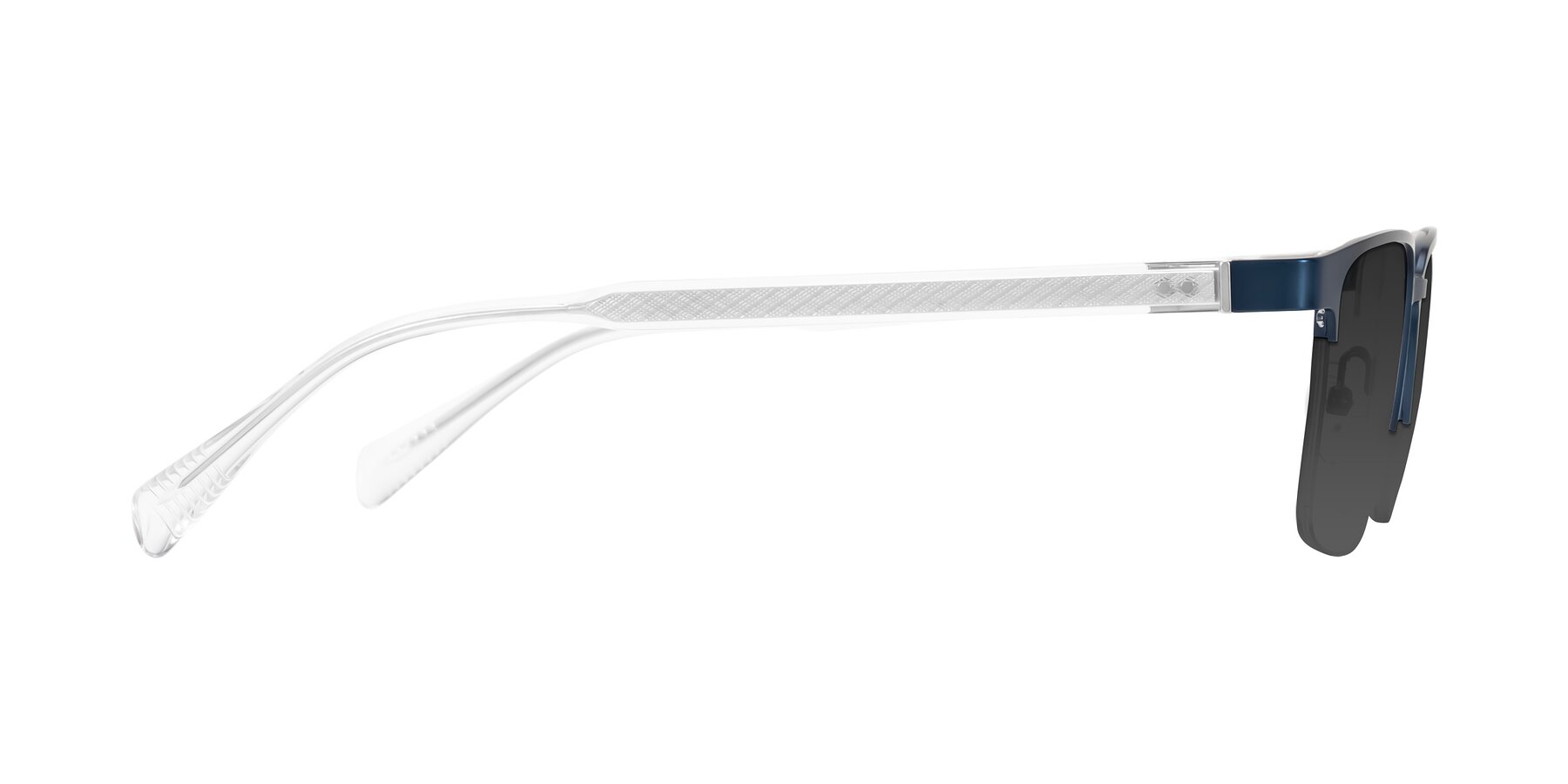 Side of Tunt in Matte Blue with Gray Tinted Lenses