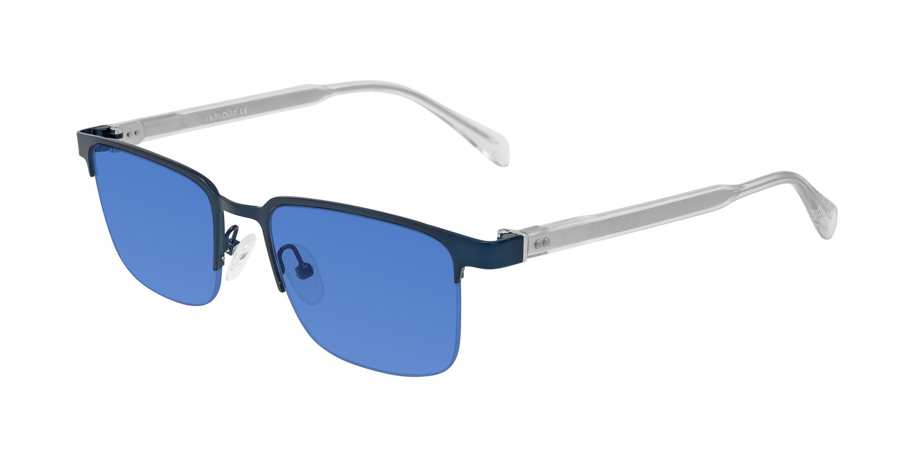 Angle of Tunt in Matte Blue with Blue Tinted Lenses