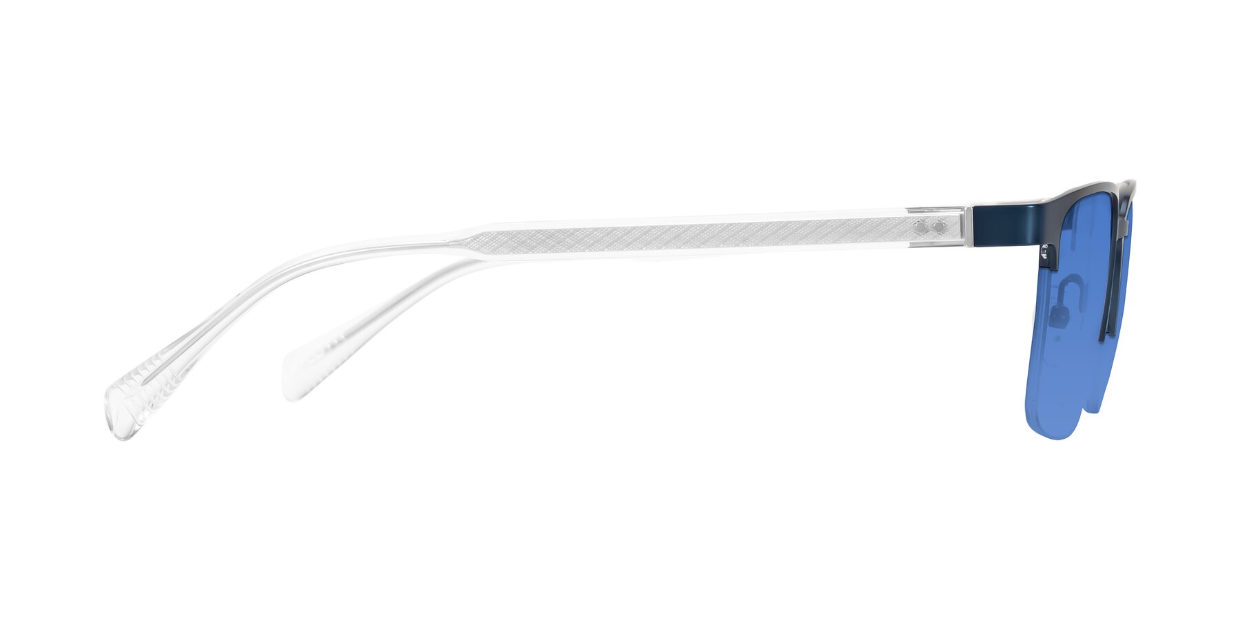 Side of Tunt in Matte Blue with Blue Tinted Lenses