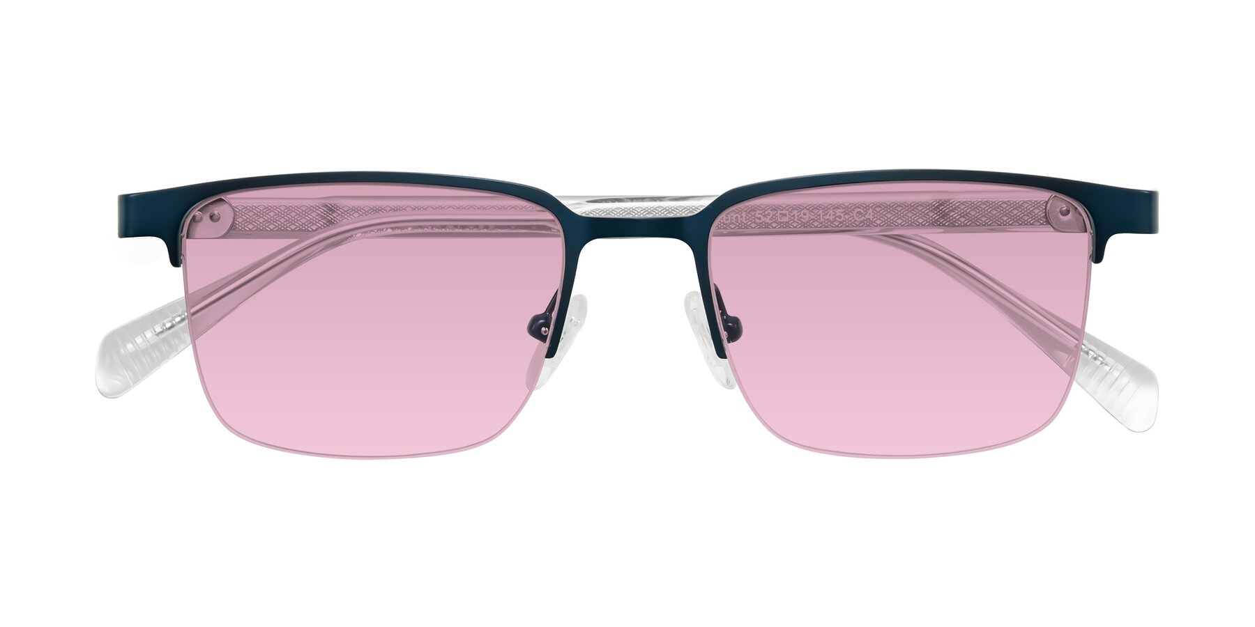 Folded Front of Tunt in Matte Blue with Light Wine Tinted Lenses