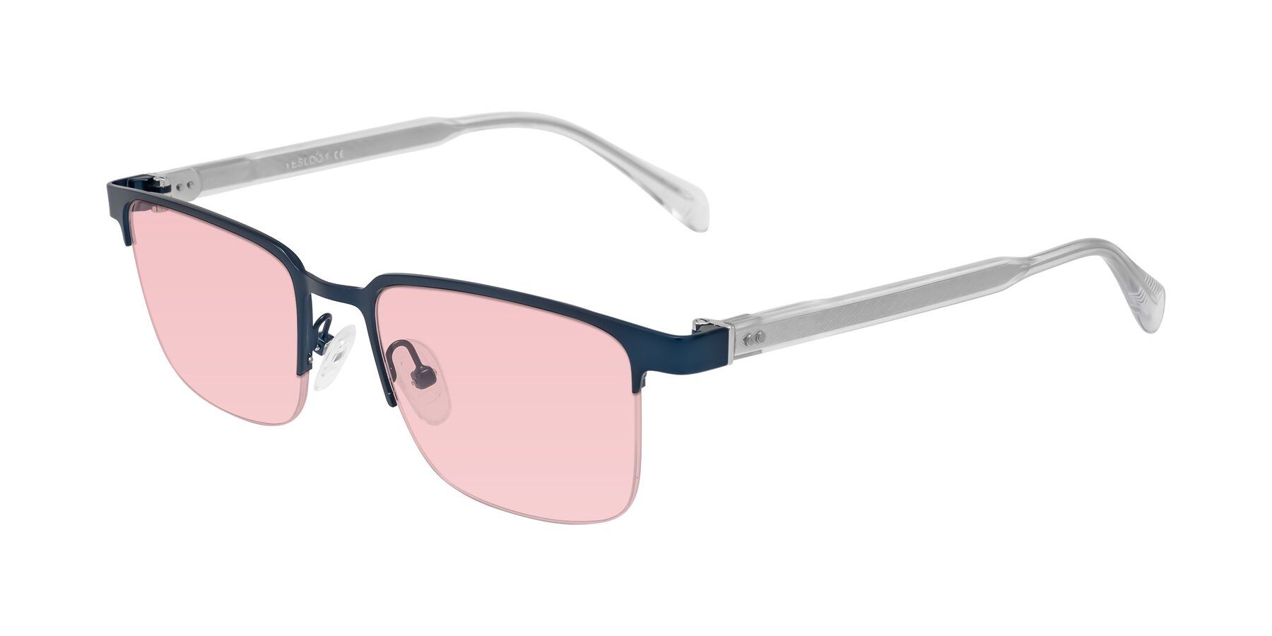 Angle of Tunt in Matte Blue with Light Garnet Tinted Lenses