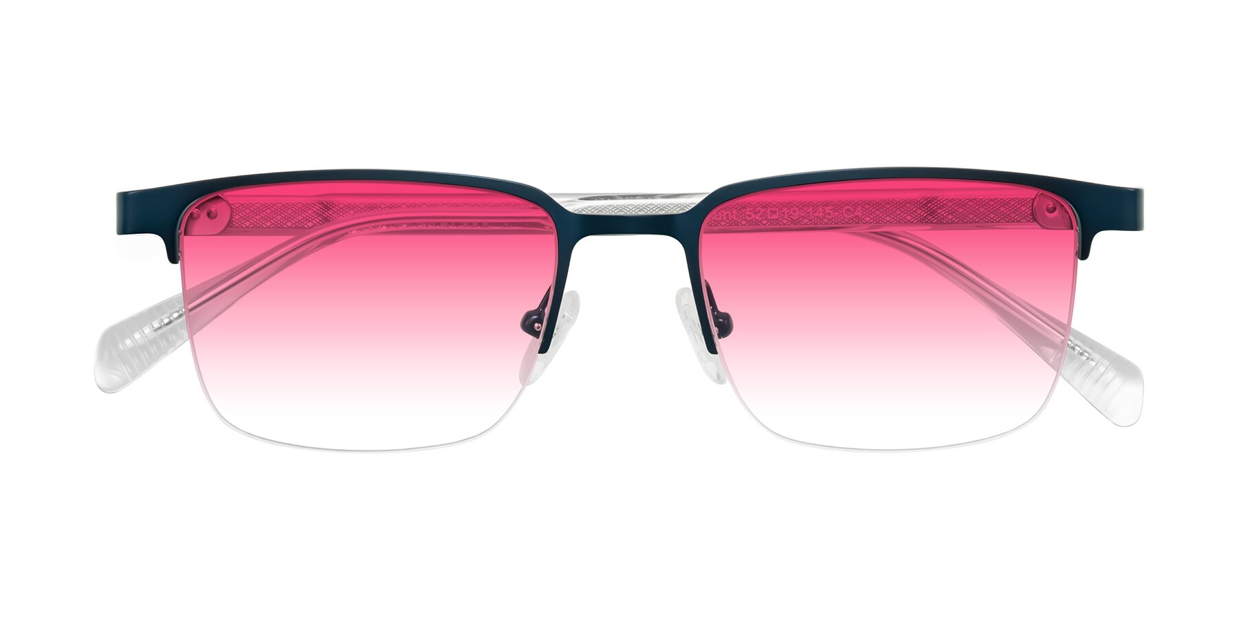 Folded Front of Tunt in Matte Blue with Pink Gradient Lenses