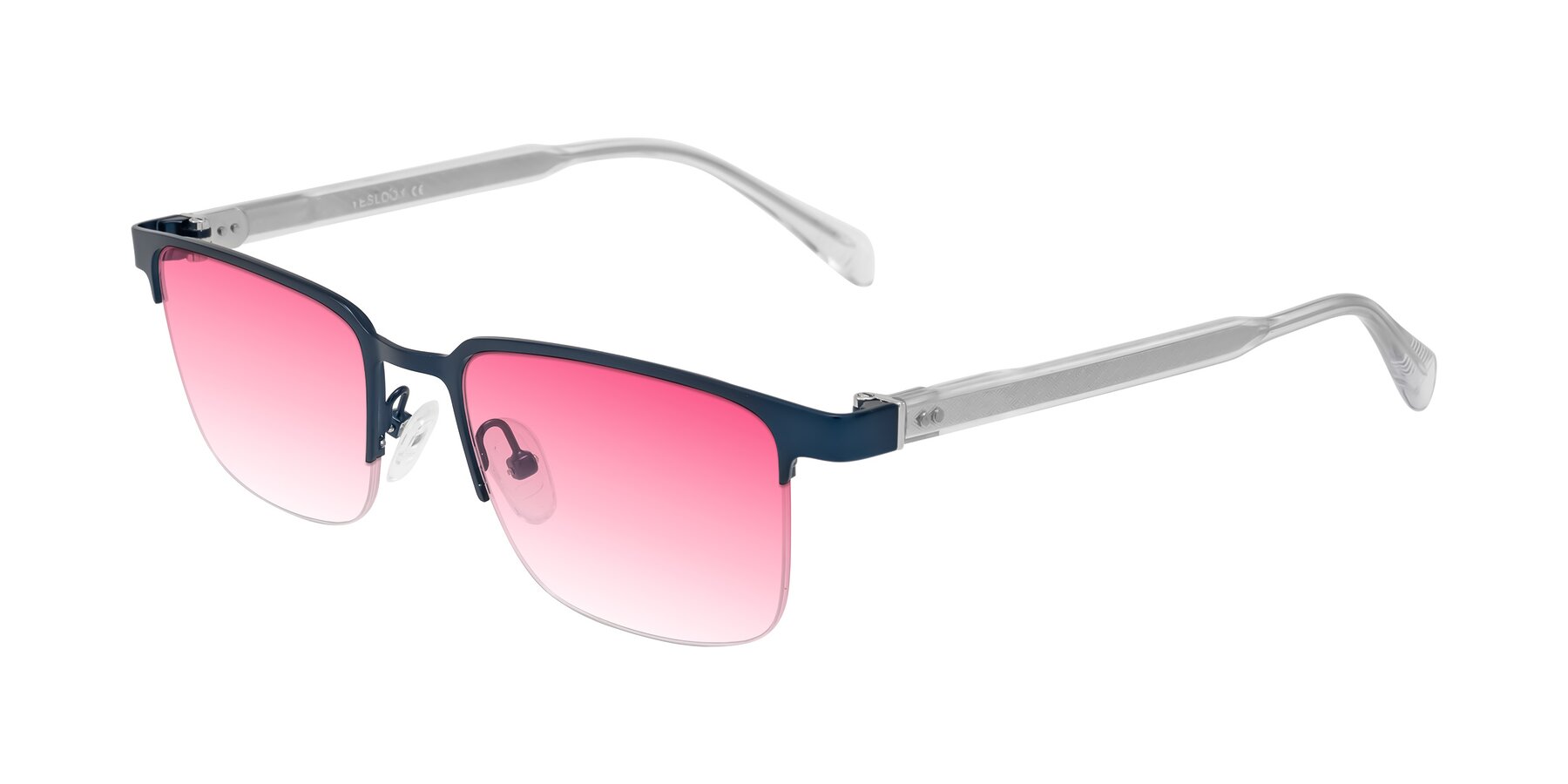 Angle of Tunt in Matte Blue with Pink Gradient Lenses