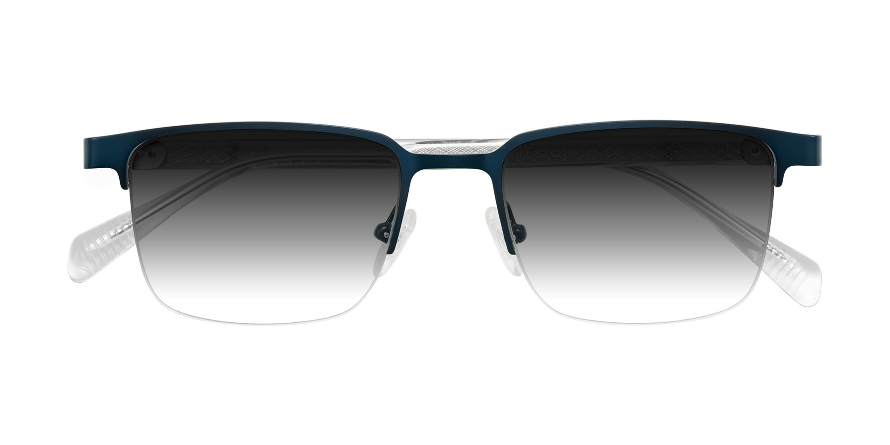 Folded Front of Tunt in Matte Blue with Gray Gradient Lenses