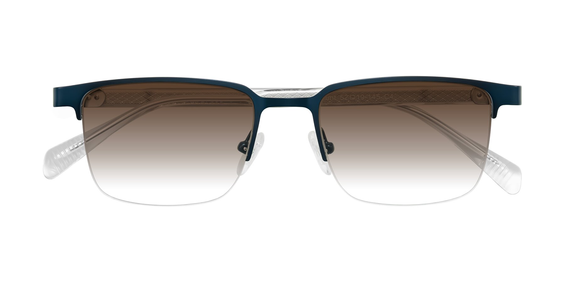 Folded Front of Tunt in Matte Blue with Brown Gradient Lenses