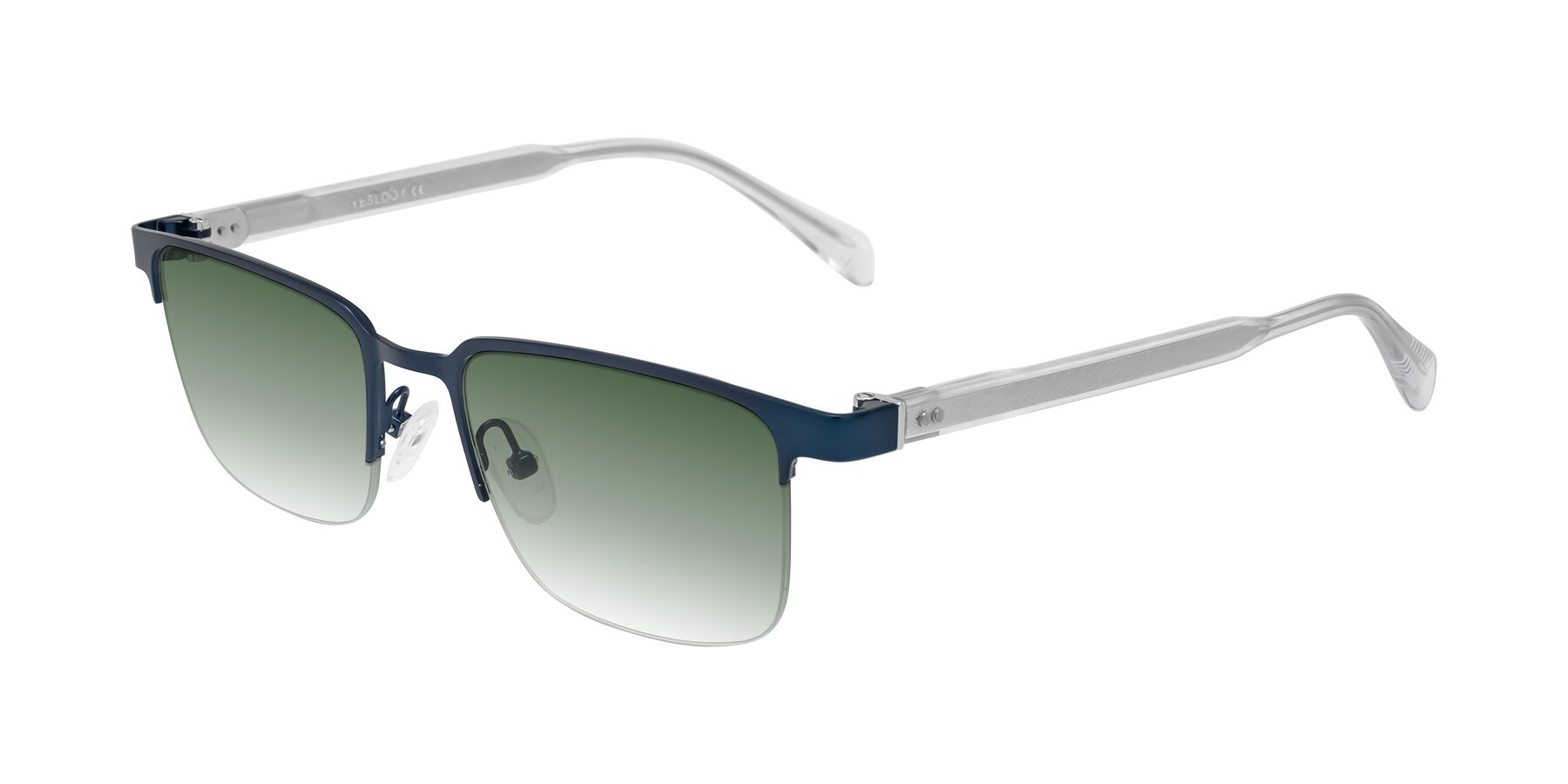 Angle of Tunt in Matte Blue with Green Gradient Lenses