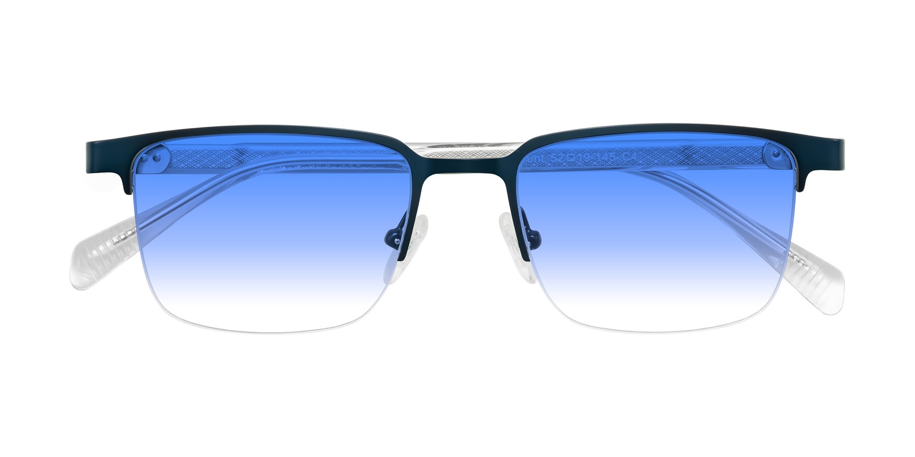 Folded Front of Tunt in Matte Blue with Blue Gradient Lenses