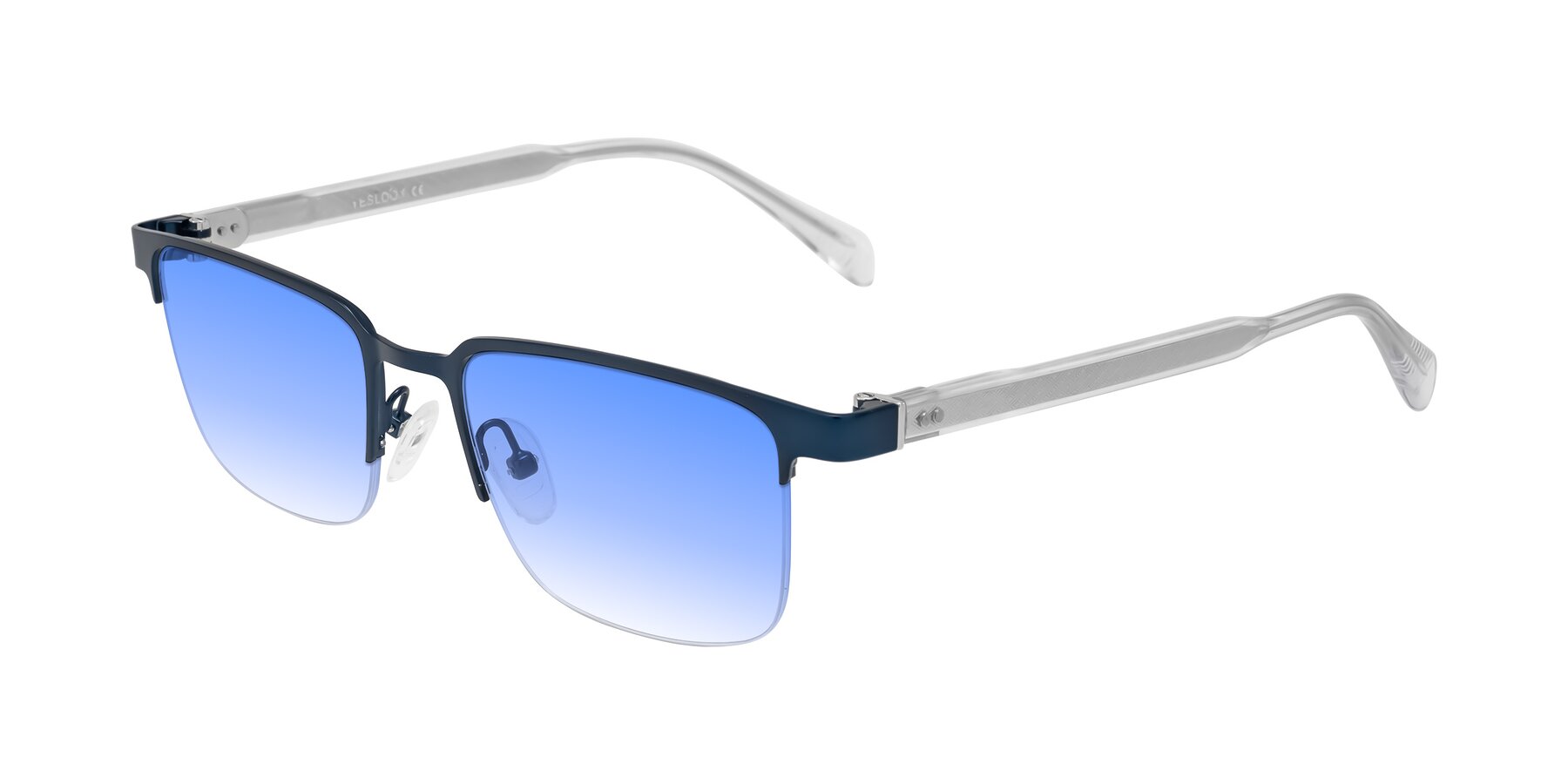 Angle of Tunt in Matte Blue with Blue Gradient Lenses