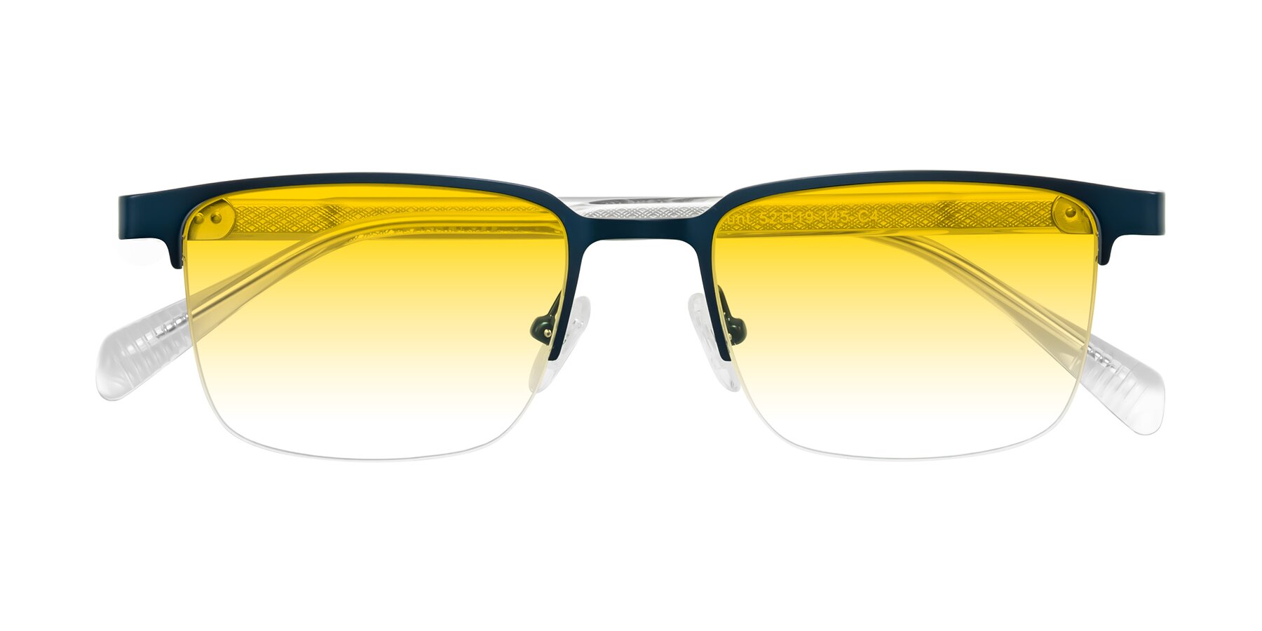 Folded Front of Tunt in Matte Blue with Yellow Gradient Lenses