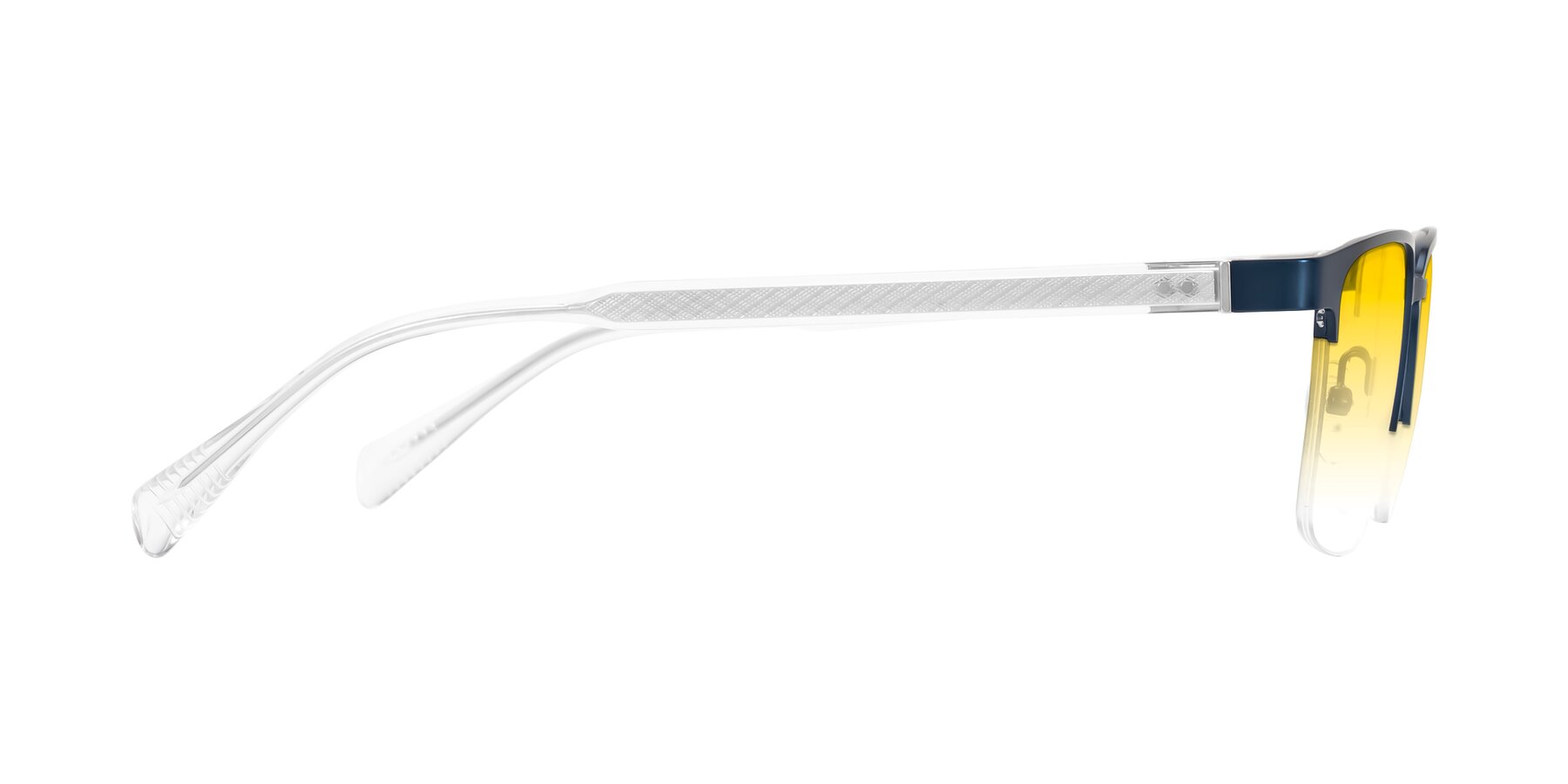 Side of Tunt in Matte Blue with Yellow Gradient Lenses