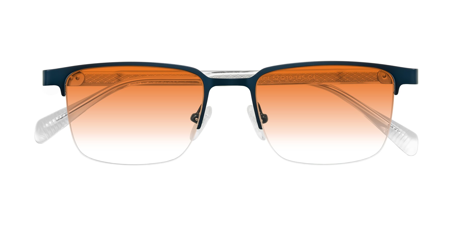 Folded Front of Tunt in Matte Blue with Orange Gradient Lenses