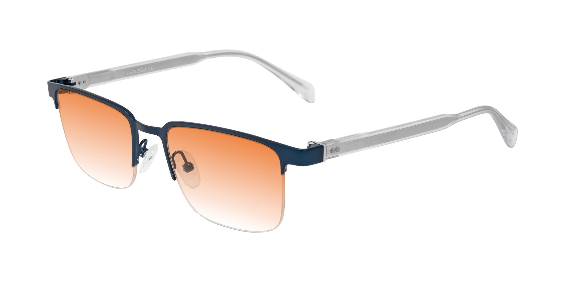 Angle of Tunt in Matte Blue with Orange Gradient Lenses