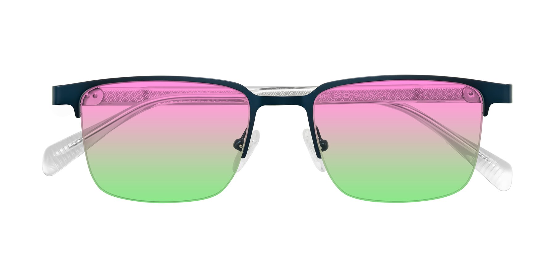 Folded Front of Tunt in Matte Blue with Pink / Green Gradient Lenses