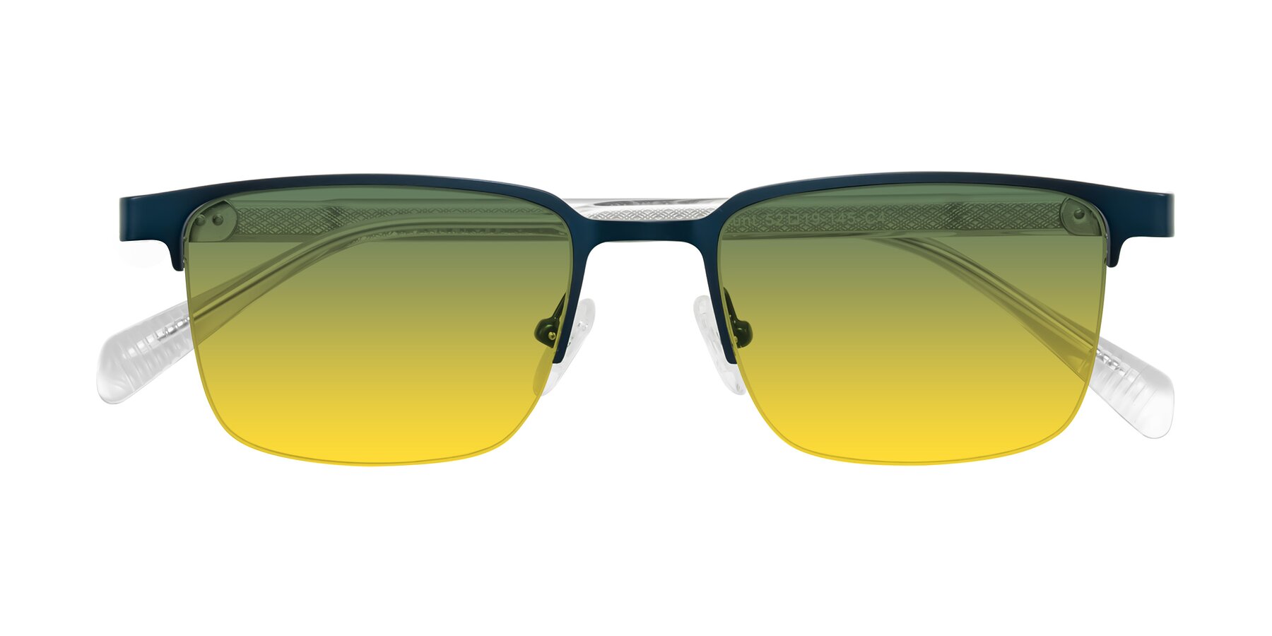 Folded Front of Tunt in Matte Blue with Green / Yellow Gradient Lenses