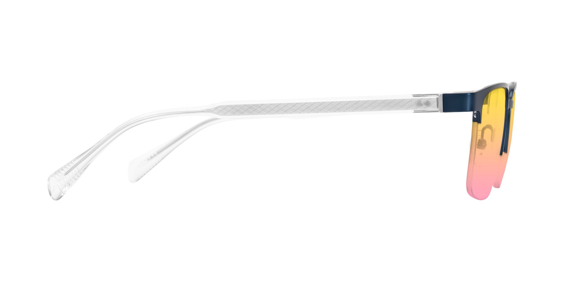 Side of Tunt in Matte Blue with Yellow / Pink Gradient Lenses