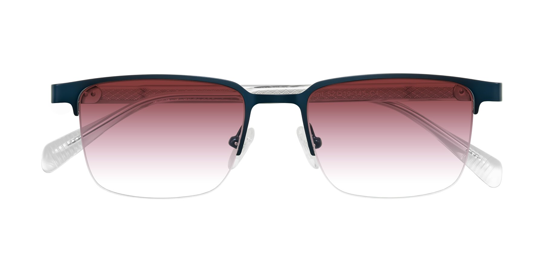 Folded Front of Tunt in Matte Blue with Garnet Gradient Lenses