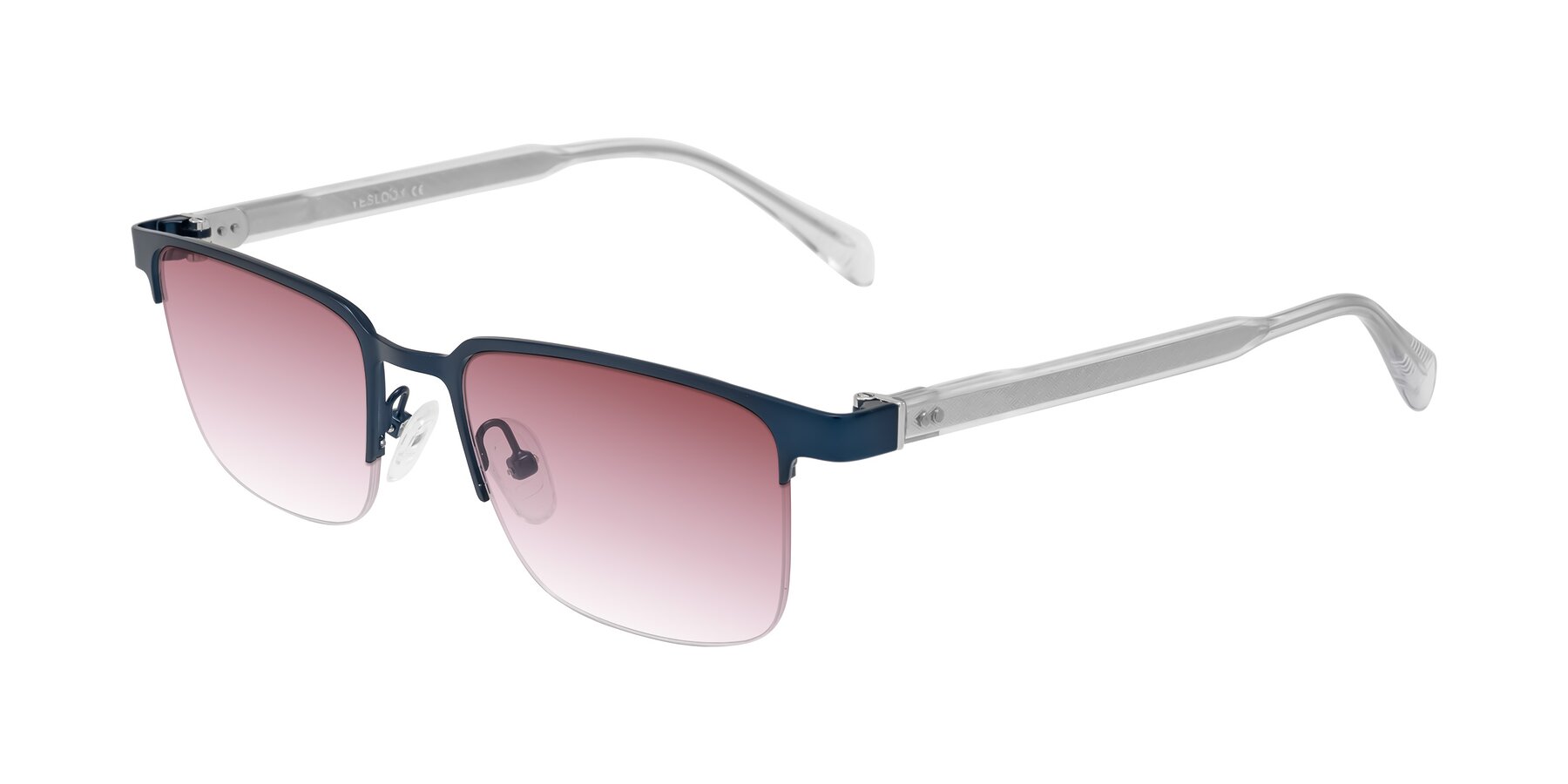 Angle of Tunt in Matte Blue with Garnet Gradient Lenses