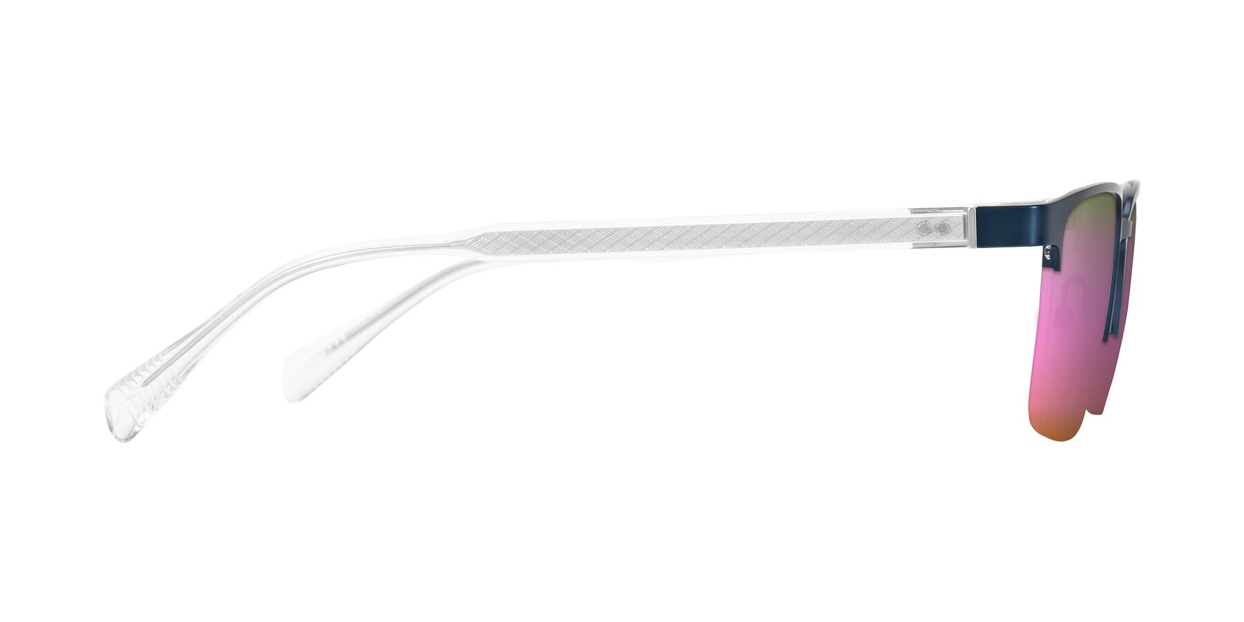 Side of Tunt in Matte Blue with Pink Mirrored Lenses