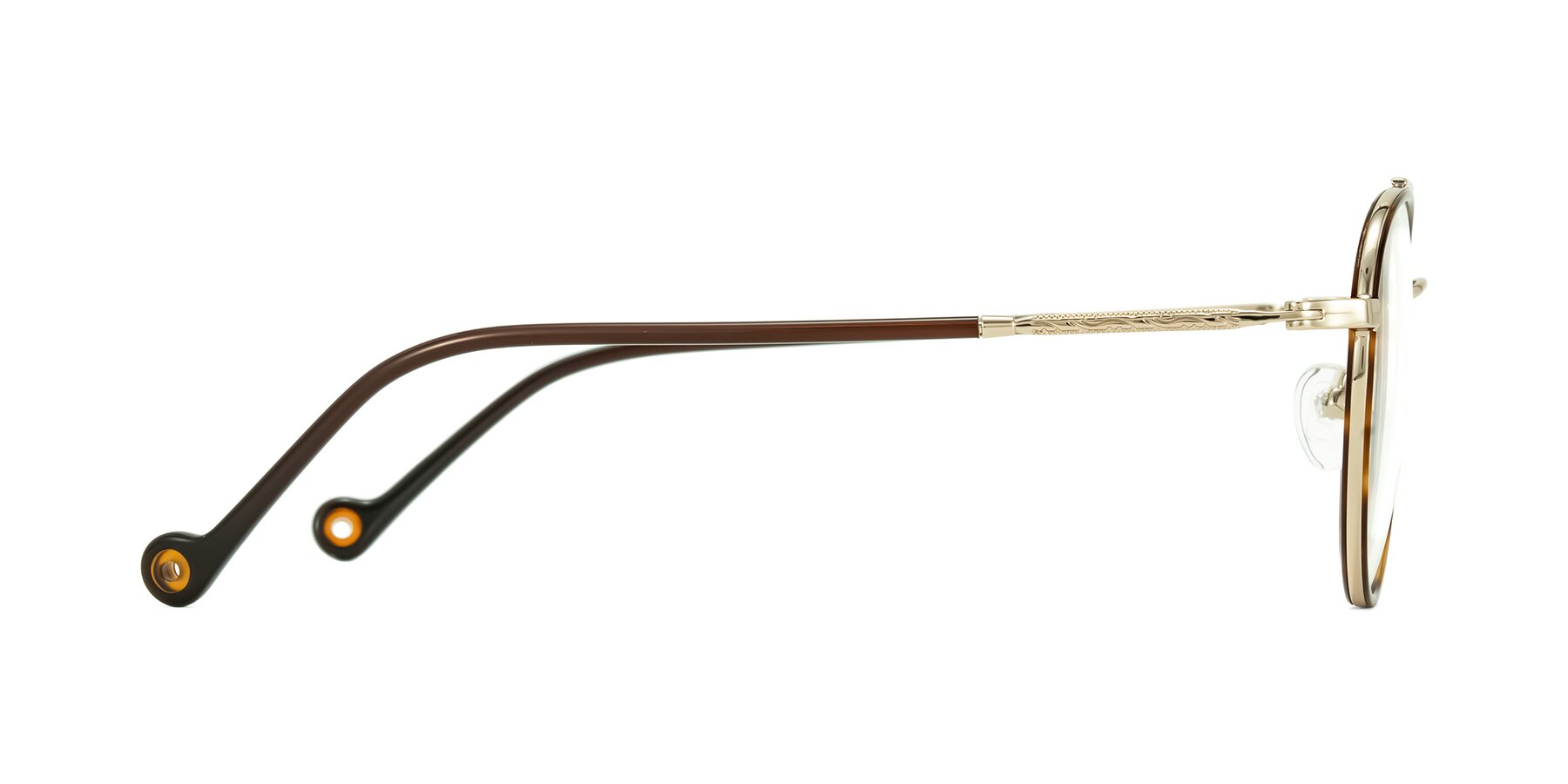 Side of Biko in Tortoise/Gold with Clear Blue Light Blocking Lenses