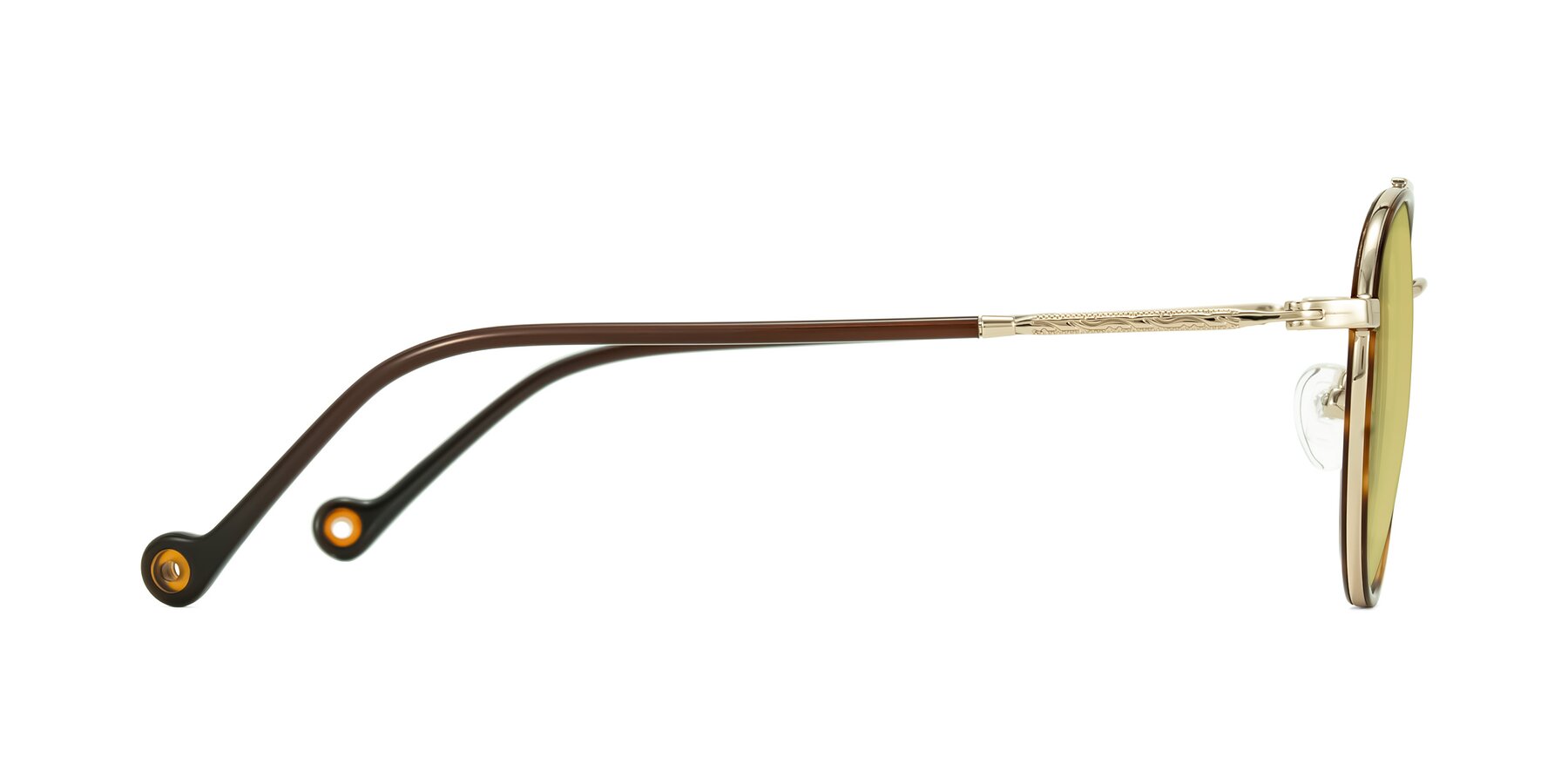 Side of Biko in Tortoise/Gold with Medium Champagne Tinted Lenses