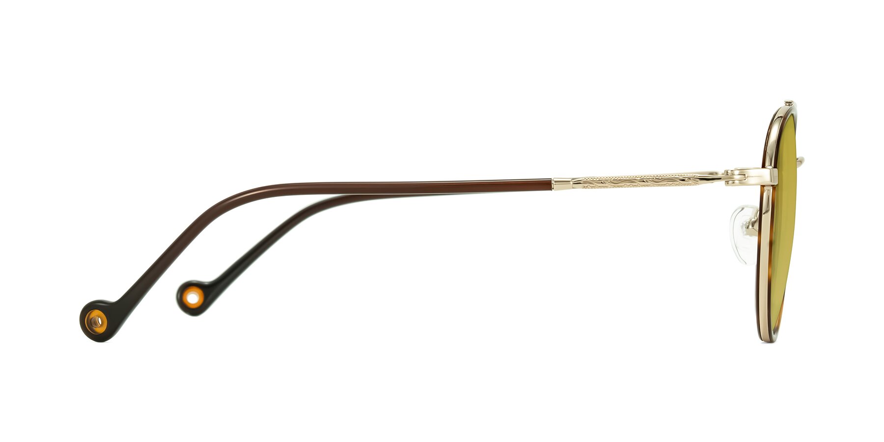 Side of Biko in Tortoise/Gold with Champagne Tinted Lenses