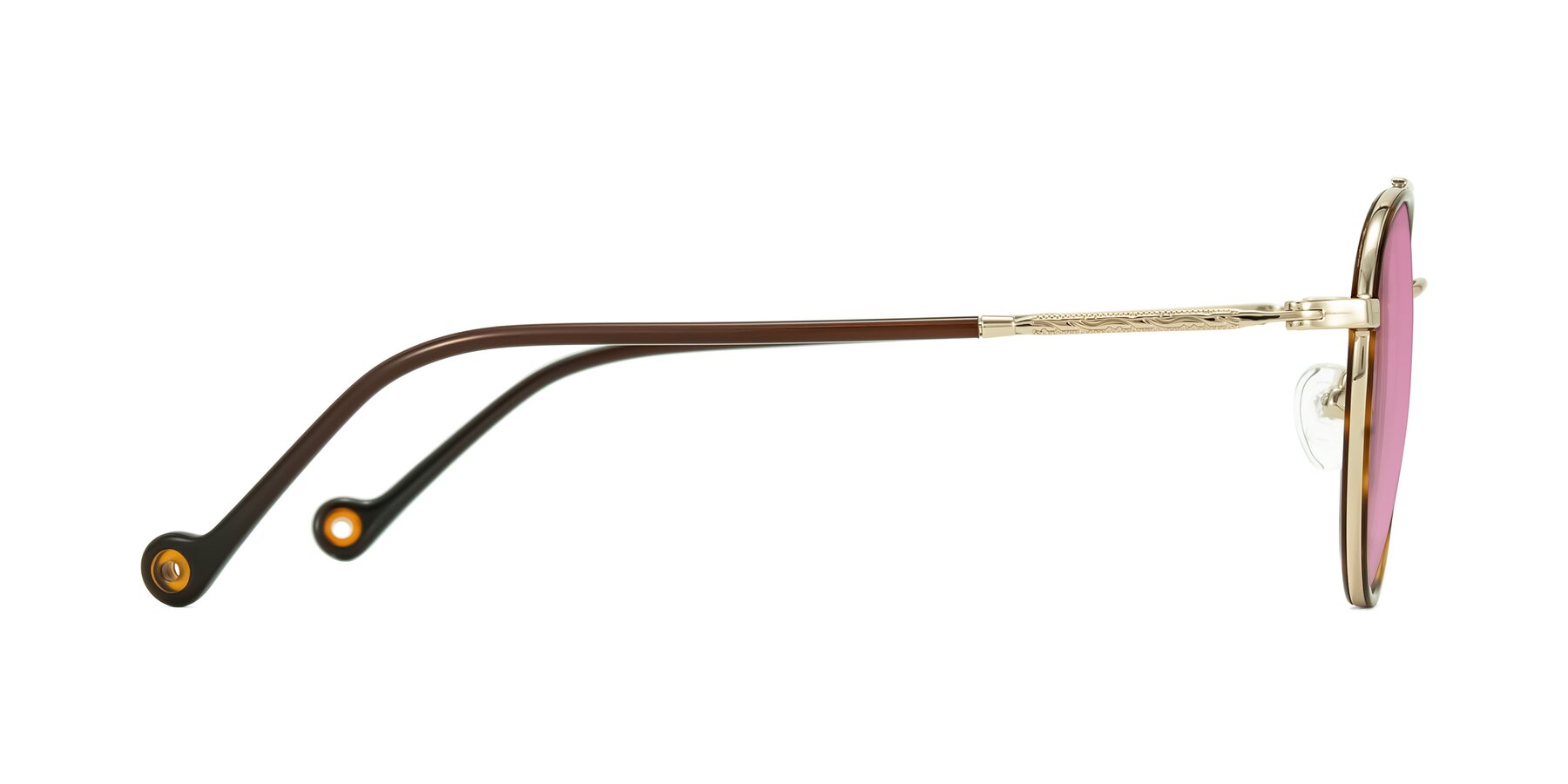 Side of Biko in Tortoise/Gold with Medium Wine Tinted Lenses