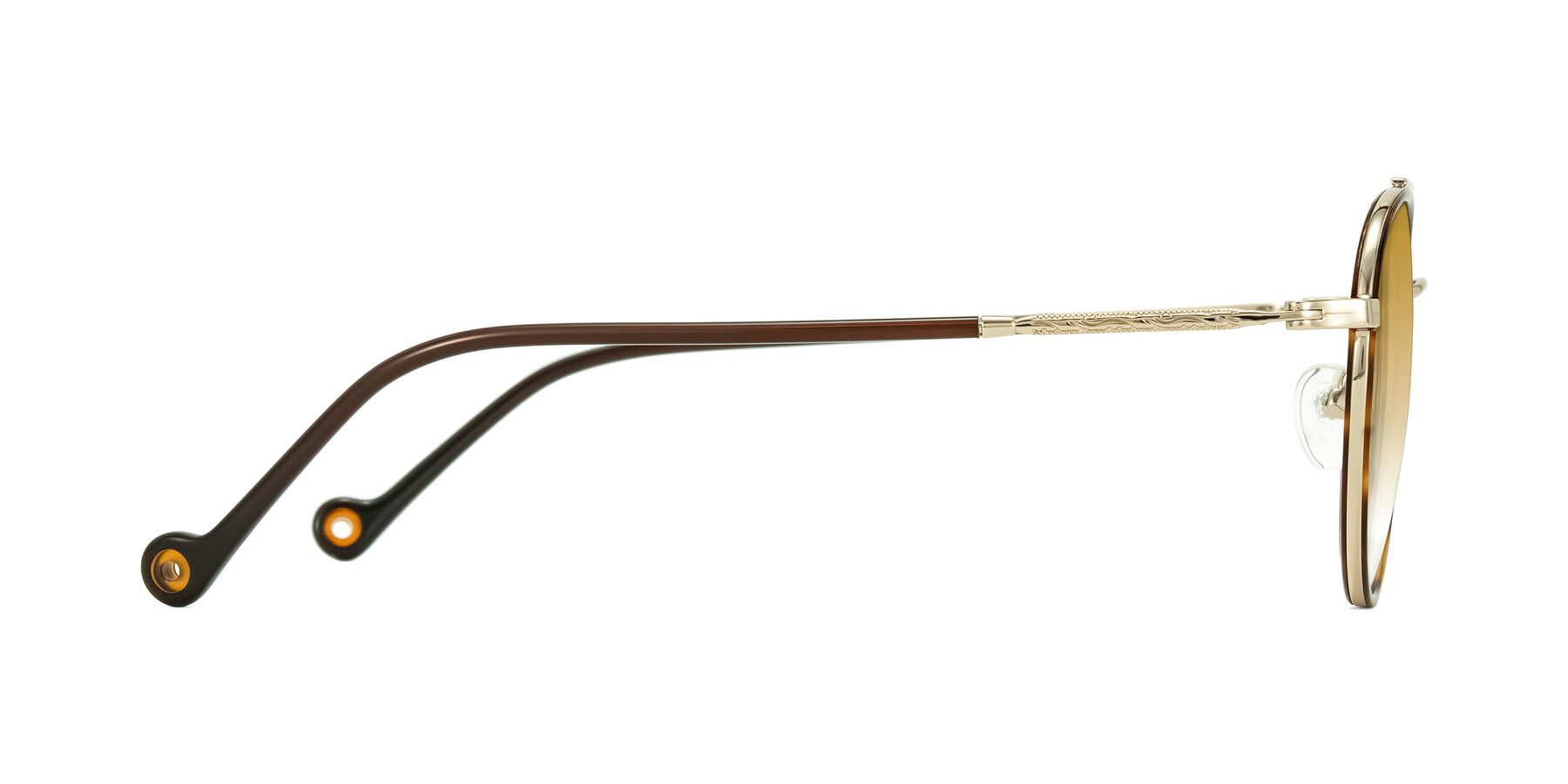 Side of Biko in Tortoise/Gold with Champagne Gradient Lenses