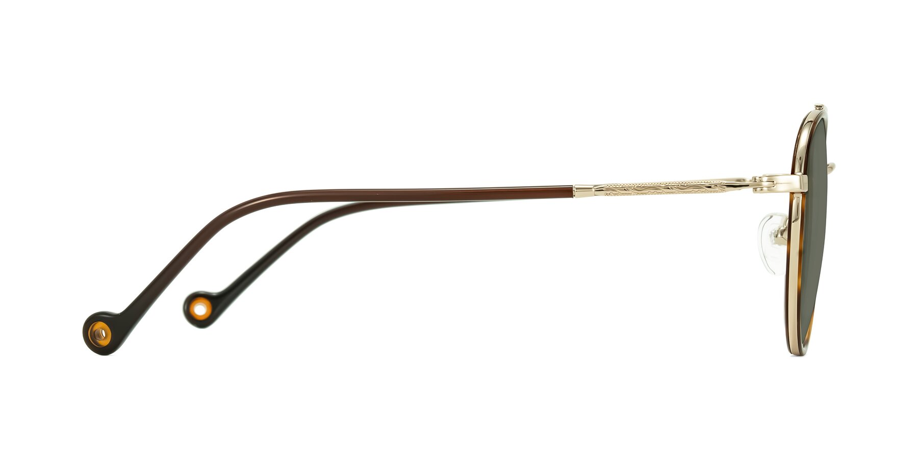 Side of Biko in Tortoise/Gold with Gray Polarized Lenses