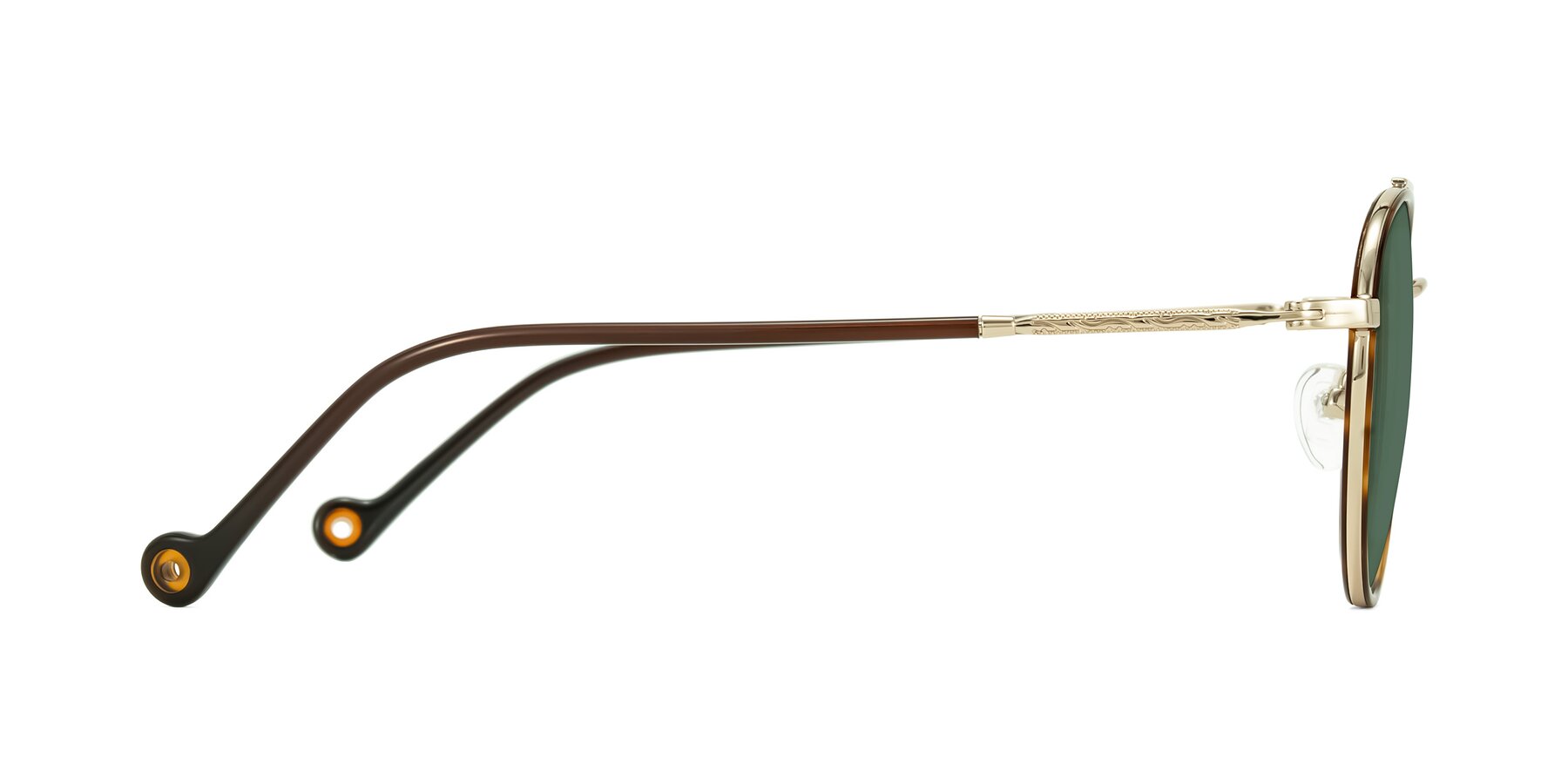 Side of Biko in Tortoise/Gold with Green Polarized Lenses